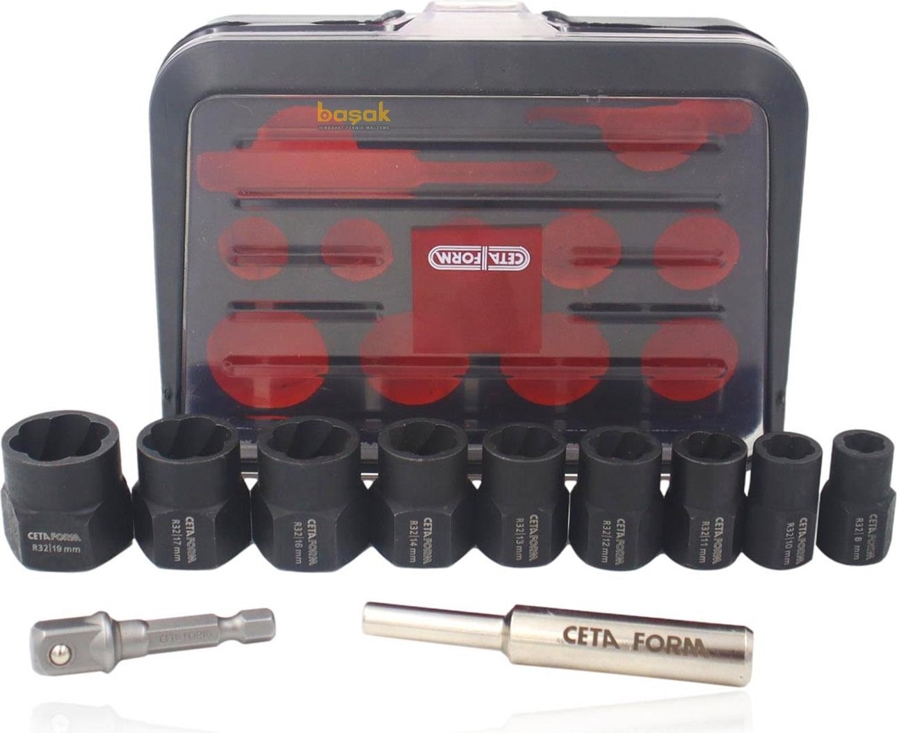 10 Parça 3/8" Aşınmiş Civata Için Lokma Takımı Spiral Tip R32-P11