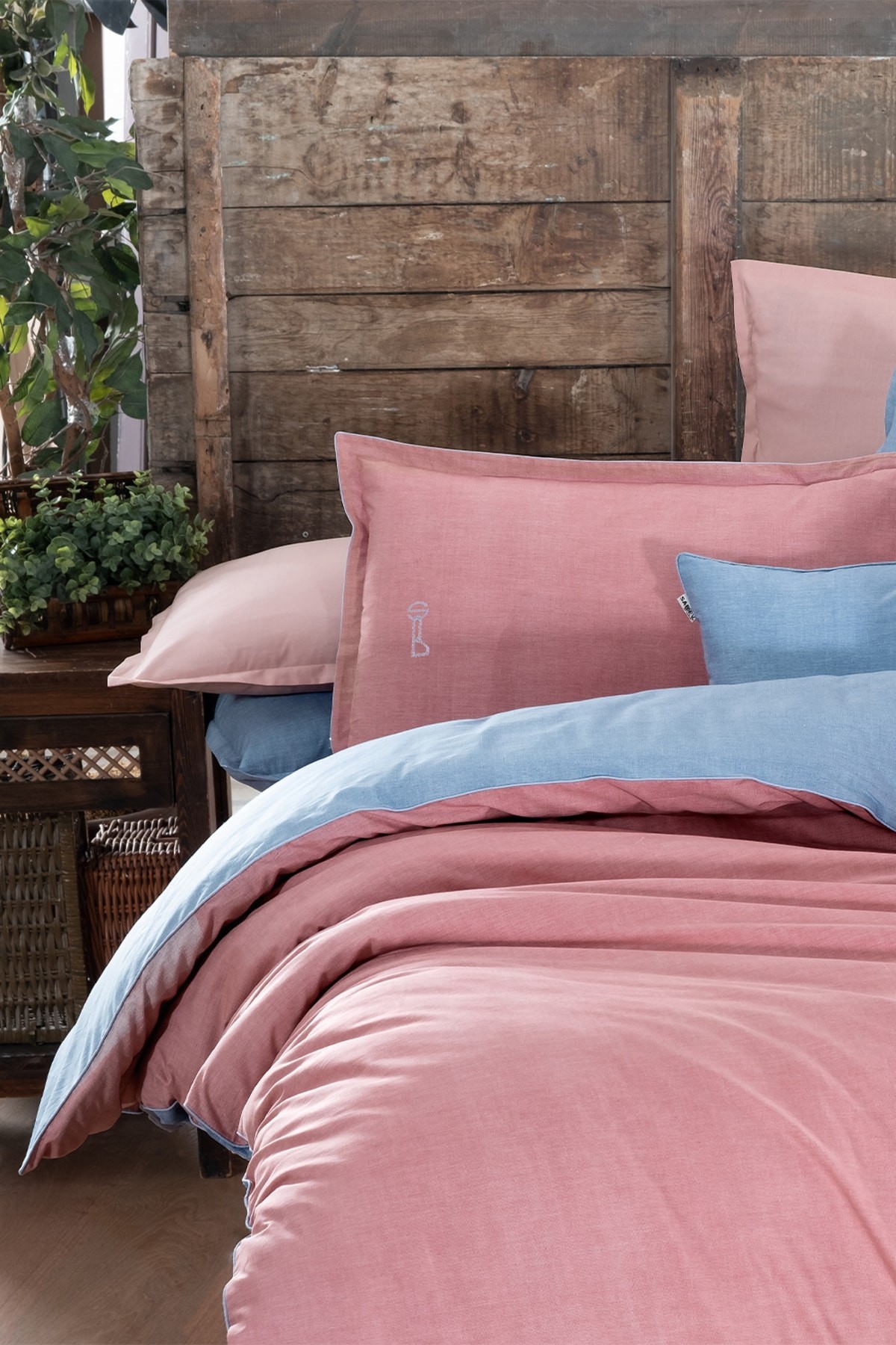 Sümer Pembe Fancy Poplin Tek Kişilik Nevresim Takımı