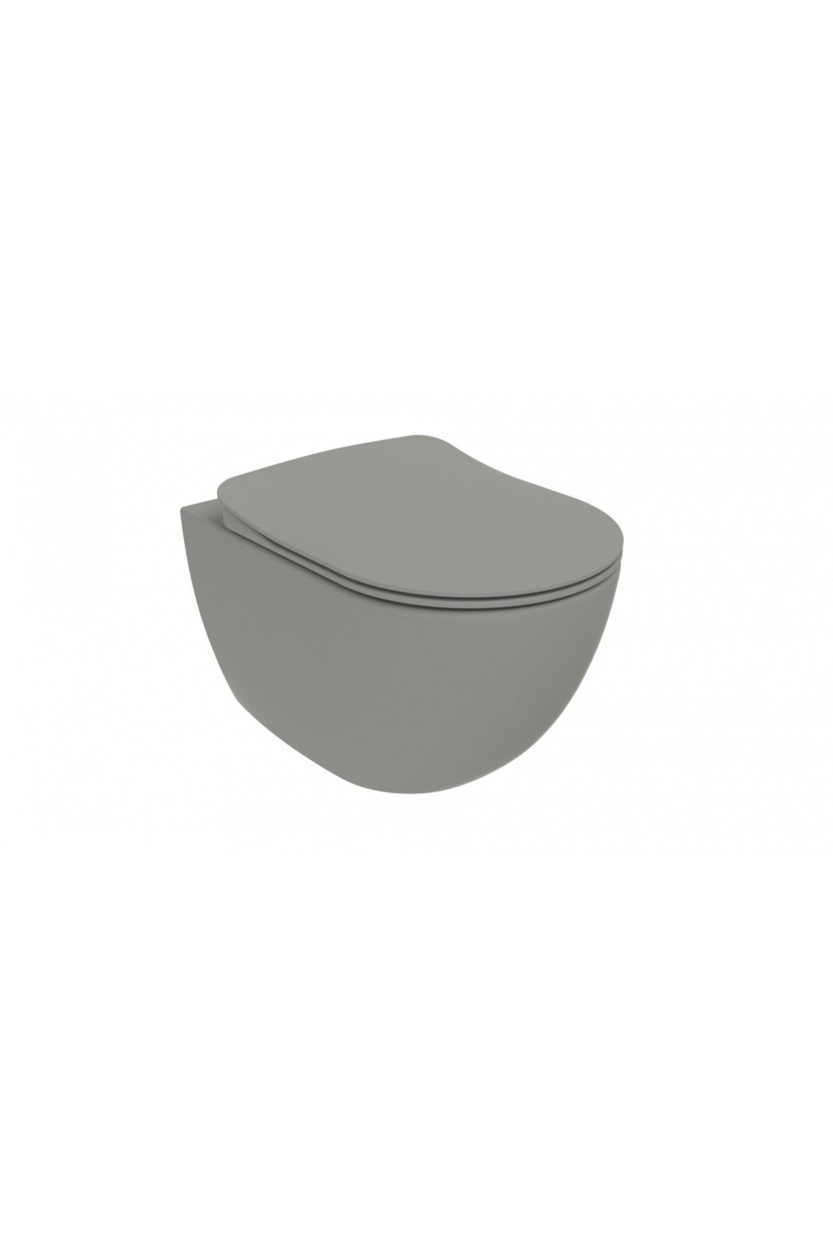 Free Rim-Off Duroplast Yavaş Kapanan Klozet Kapaklı Cool Grey Set