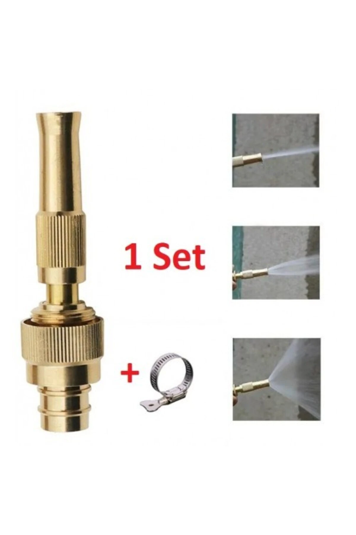Yüksek Basınçlı Ayarlanabilir Bahçe Sulama Püskürtme Tabancası Hızlı Araba Yıkama Hortum Ucu Gold
