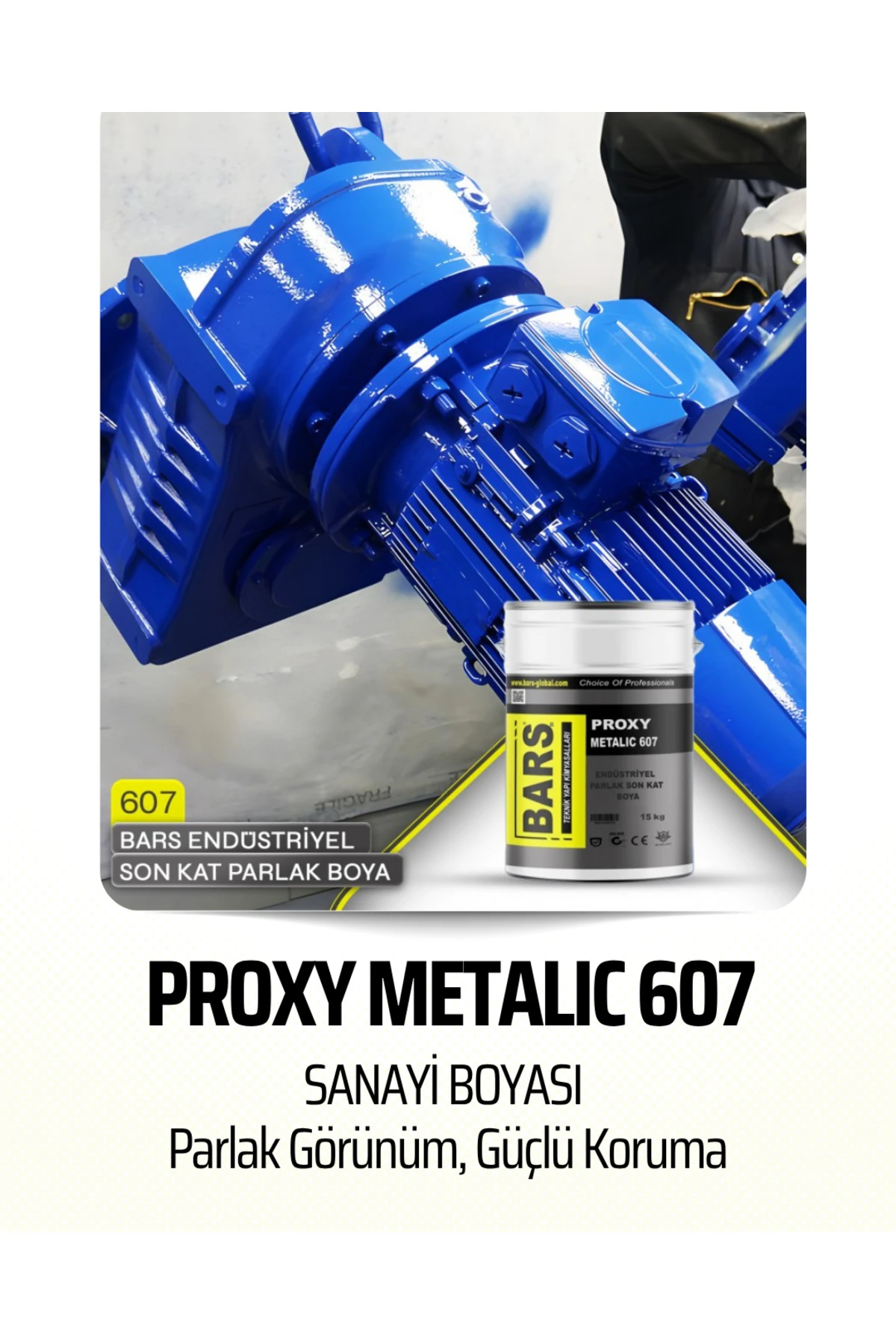 Parlak Hızlı Kuruyan Sanayi Boyası – Metal Yüzeylere Mükemmel Yapışma, Proxy Metalic 607