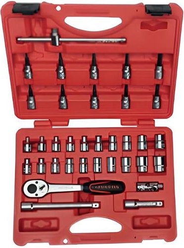 İZELTAŞ Izeltaş 14000005135 3/8” Altı Köşe Lokma Anahtar ve Lokmalı Allen Set 35 Parça