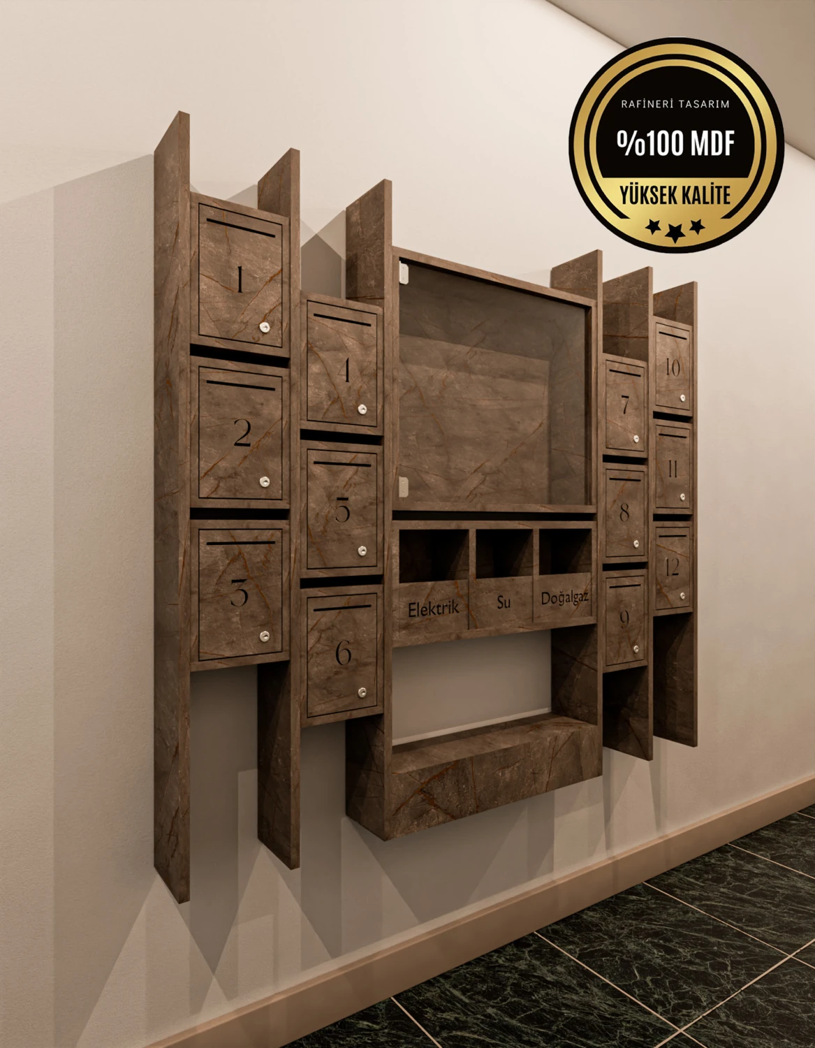 Elips Posta Kutusu Mdf 12'li