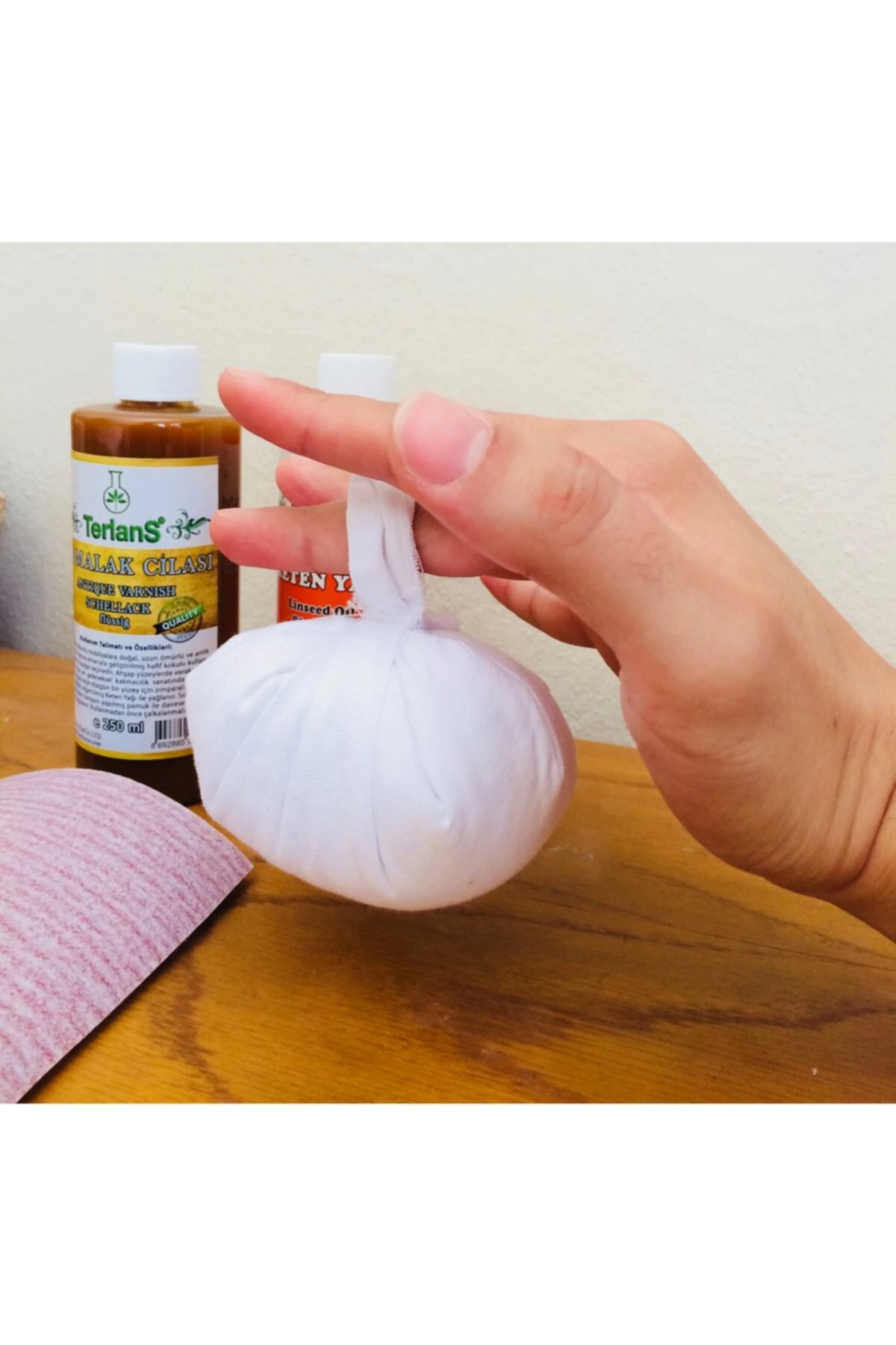 Doğal Ahşap Cila Seti Gomalak 250 ml Shellac ve Keten Yağı 250 ml