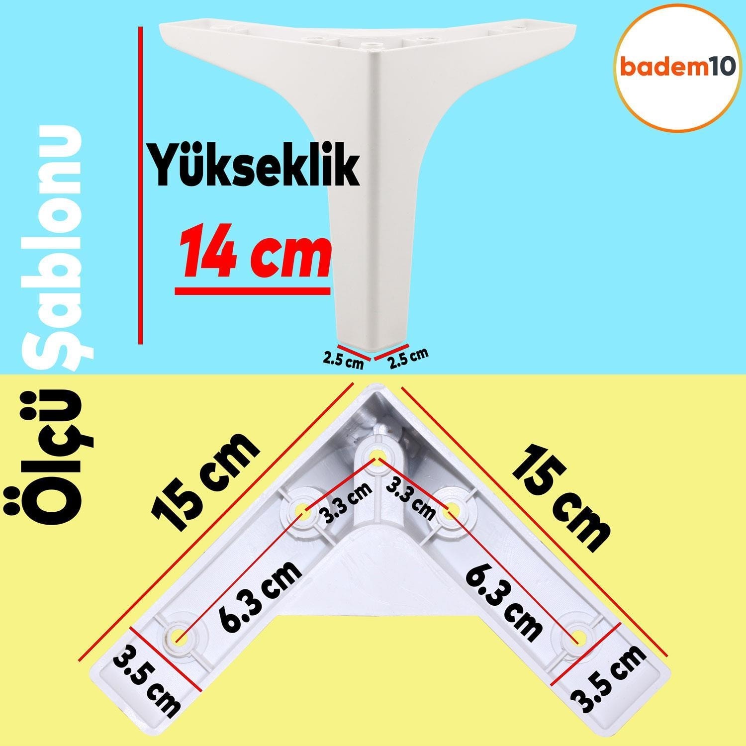 Sedef Lüks Mobilya Kanepe Sehpa Tv Ünitesi Koltuk Ayağı 14 cm Beyaz Ayakları 4 Adet