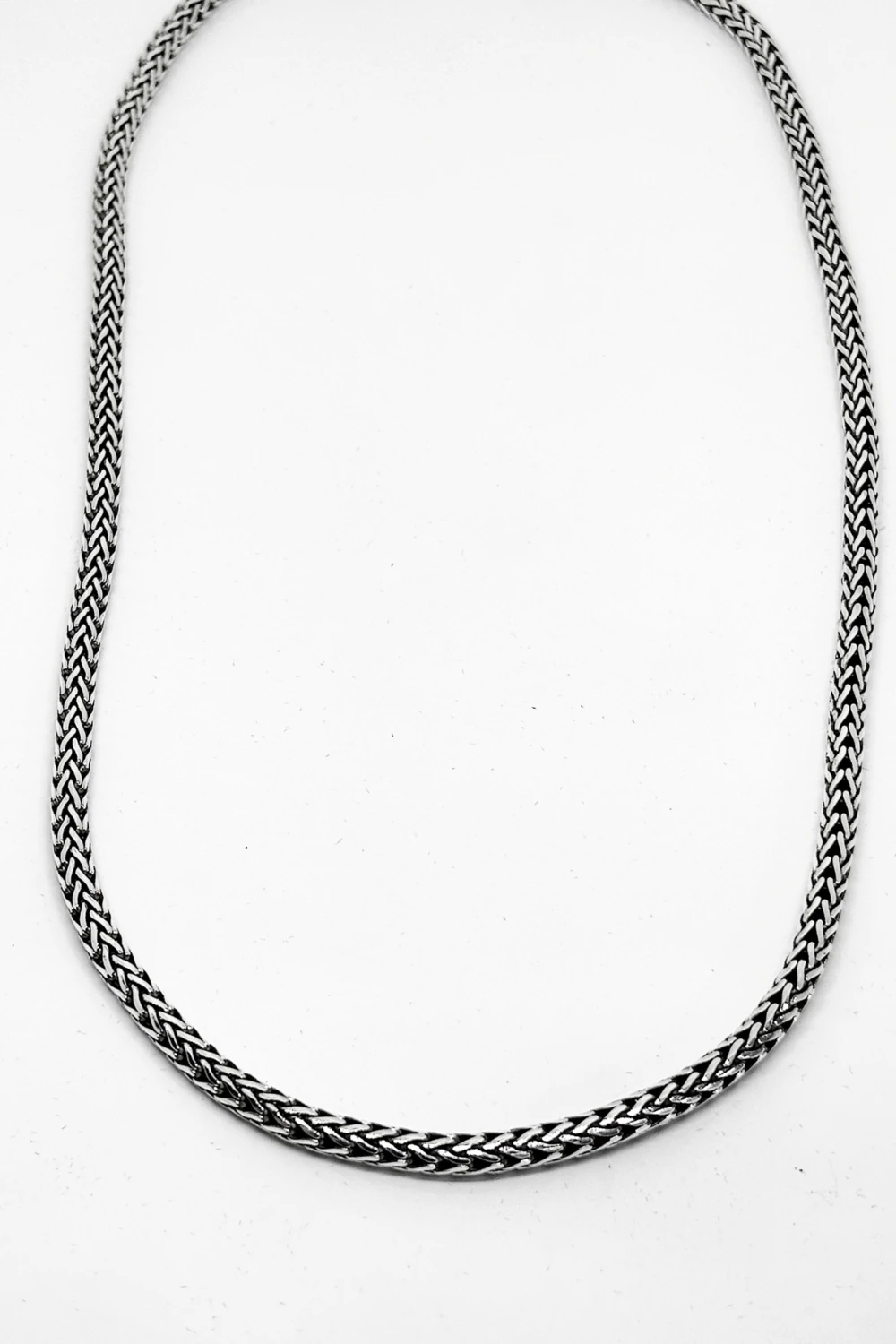 Tilki Kuyruğu Gümüş Zincir Kolye 51 cm