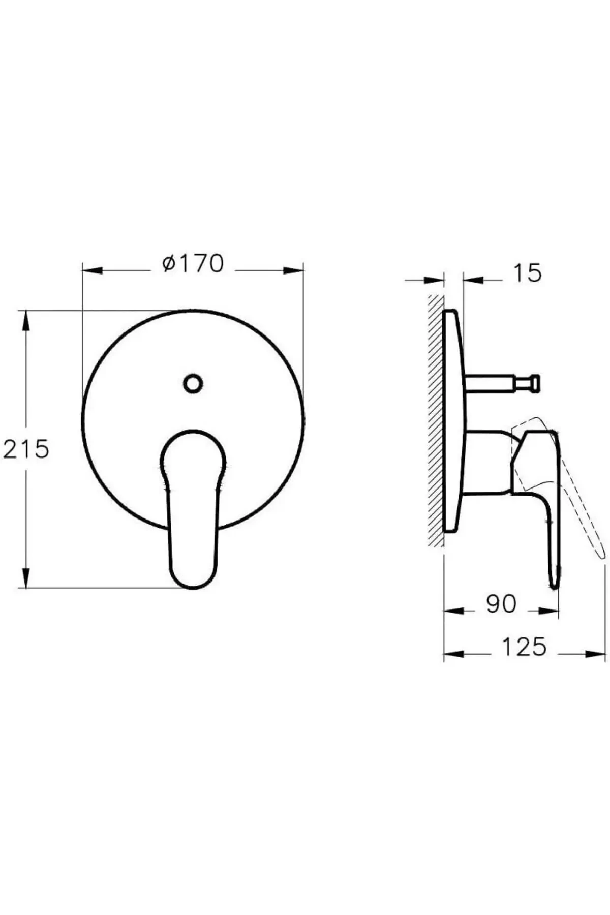 Root Round Ankastre Banyo Bataryası Sıva Üstü Grubu, Krom A42727