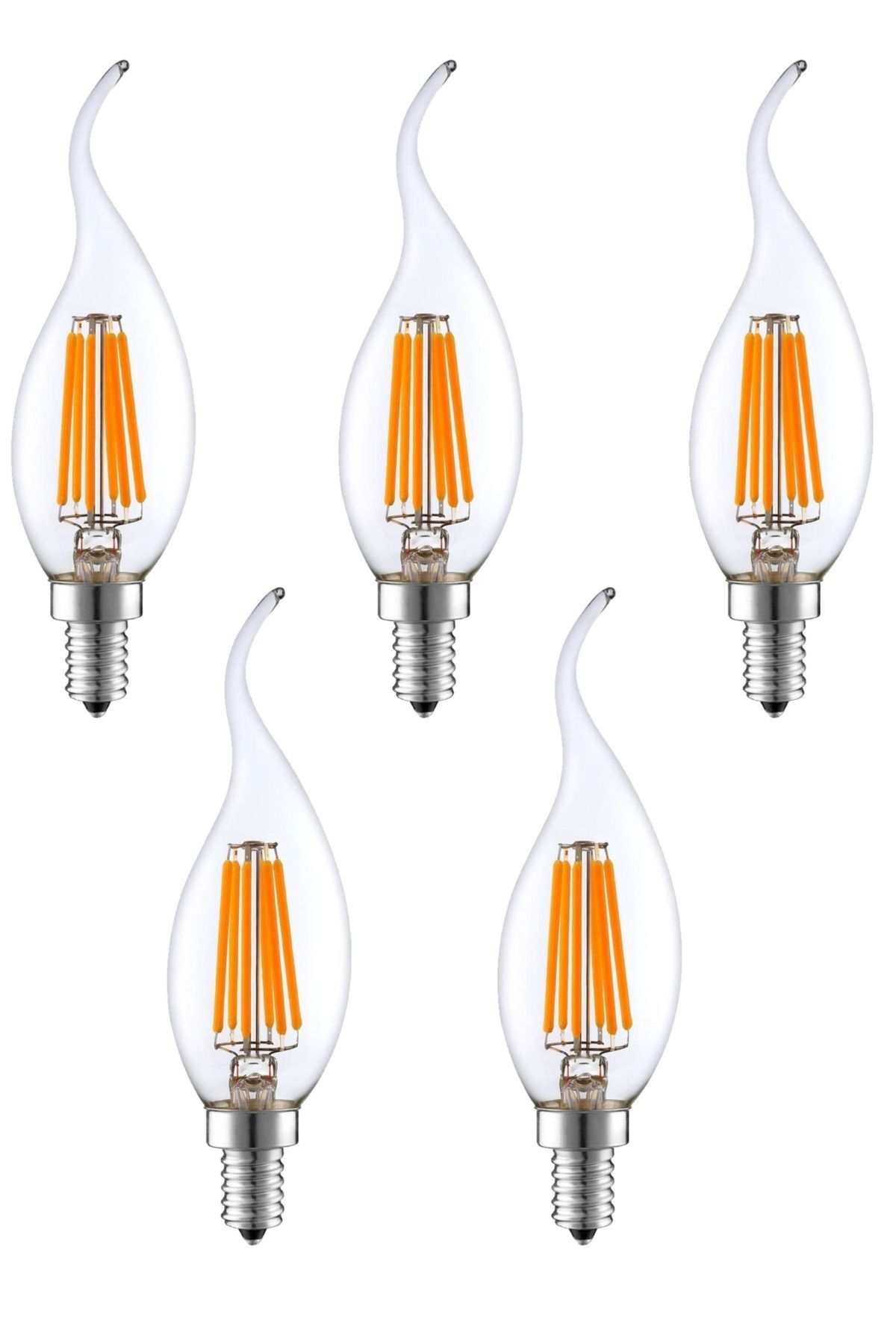 Led Rustik E14 Ampul Kıvrık Uç 6w 3000k Gün Işığı Erd-83 5'li