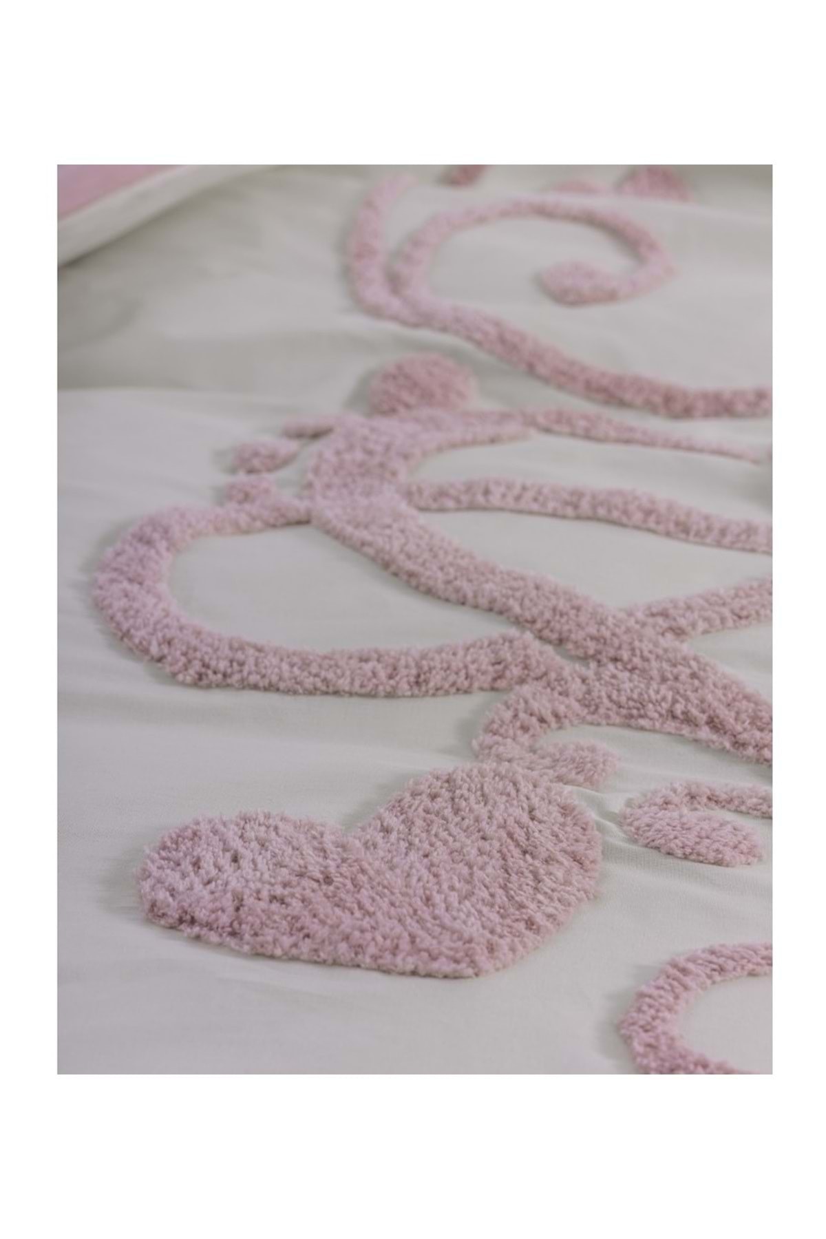 Puff Nakışlı Çift Kişilik Nevresim Takımı-bellini Pembe