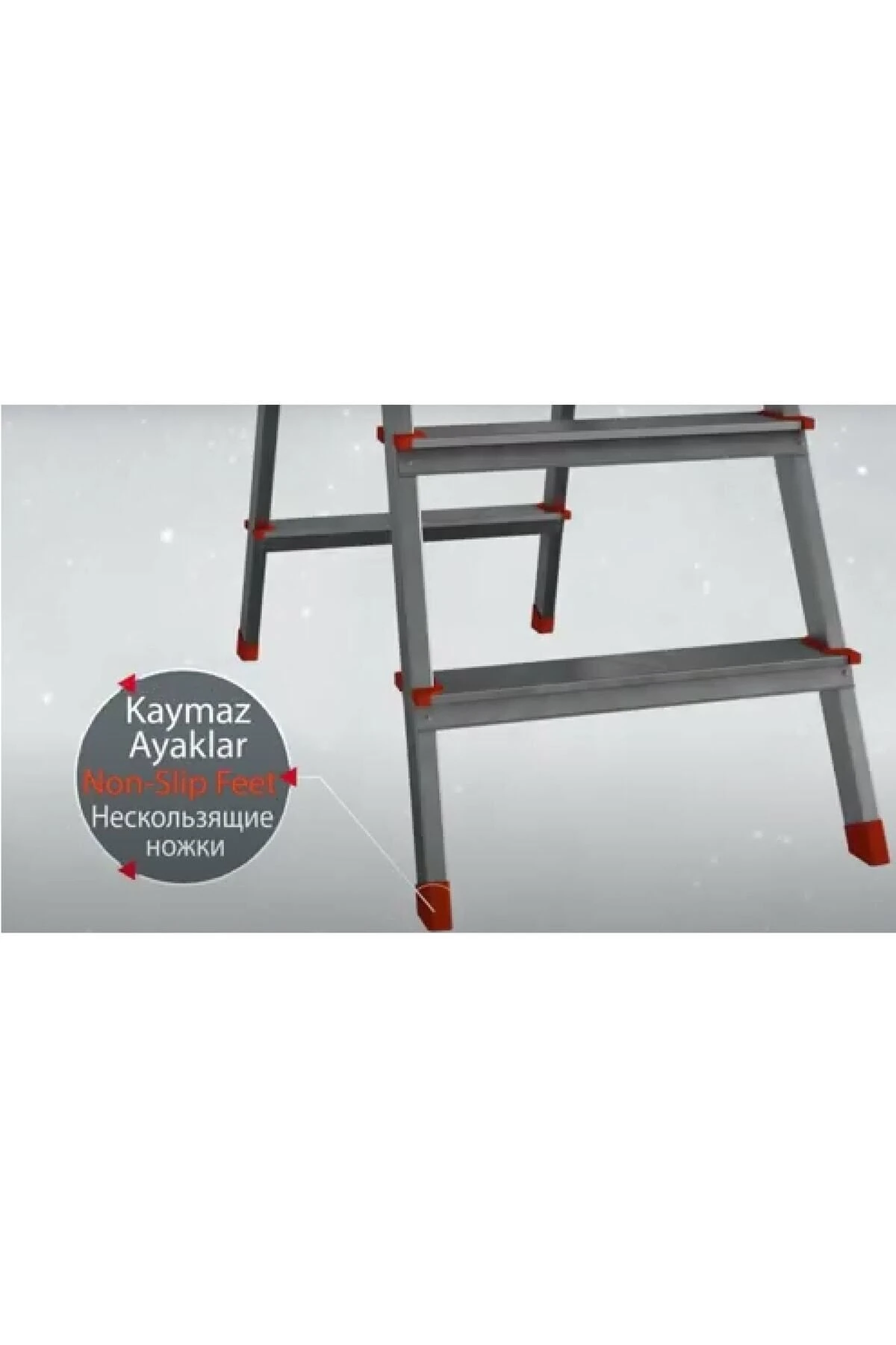 Xxx Paslanmaz Alüminyum Çift Çıkışlı Çift Taraflı Seyyar Merdiven 3 3 Basamaklı