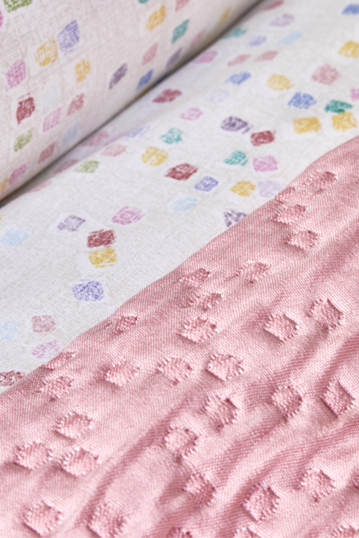 Bonbon Pembe Çift Kişilik Pamuk Winter Set
