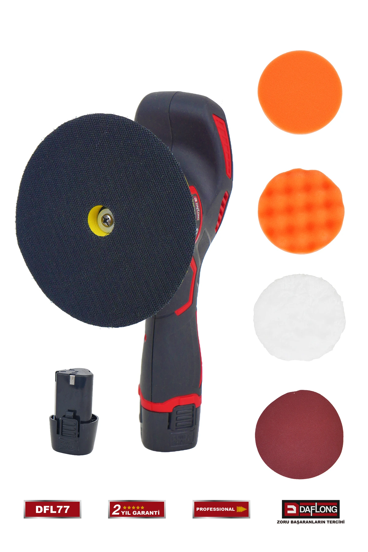 ÇİFT AKÜLÜ ORBİTAL DİJİTAL DETAYLI PASTA CİLA POLİSAJ MAKİNASI DFL77