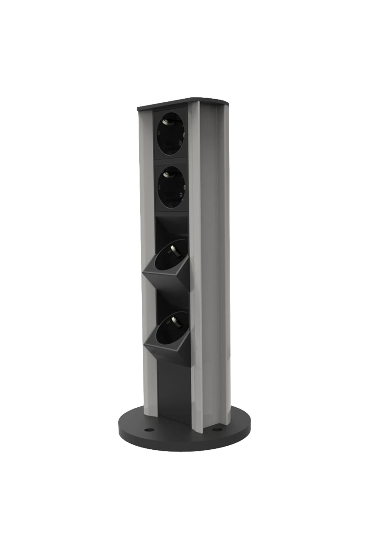 Kule Tipi Dikey Bürotik Blok Priz ( 4 Prizli Kablolu Hazır )