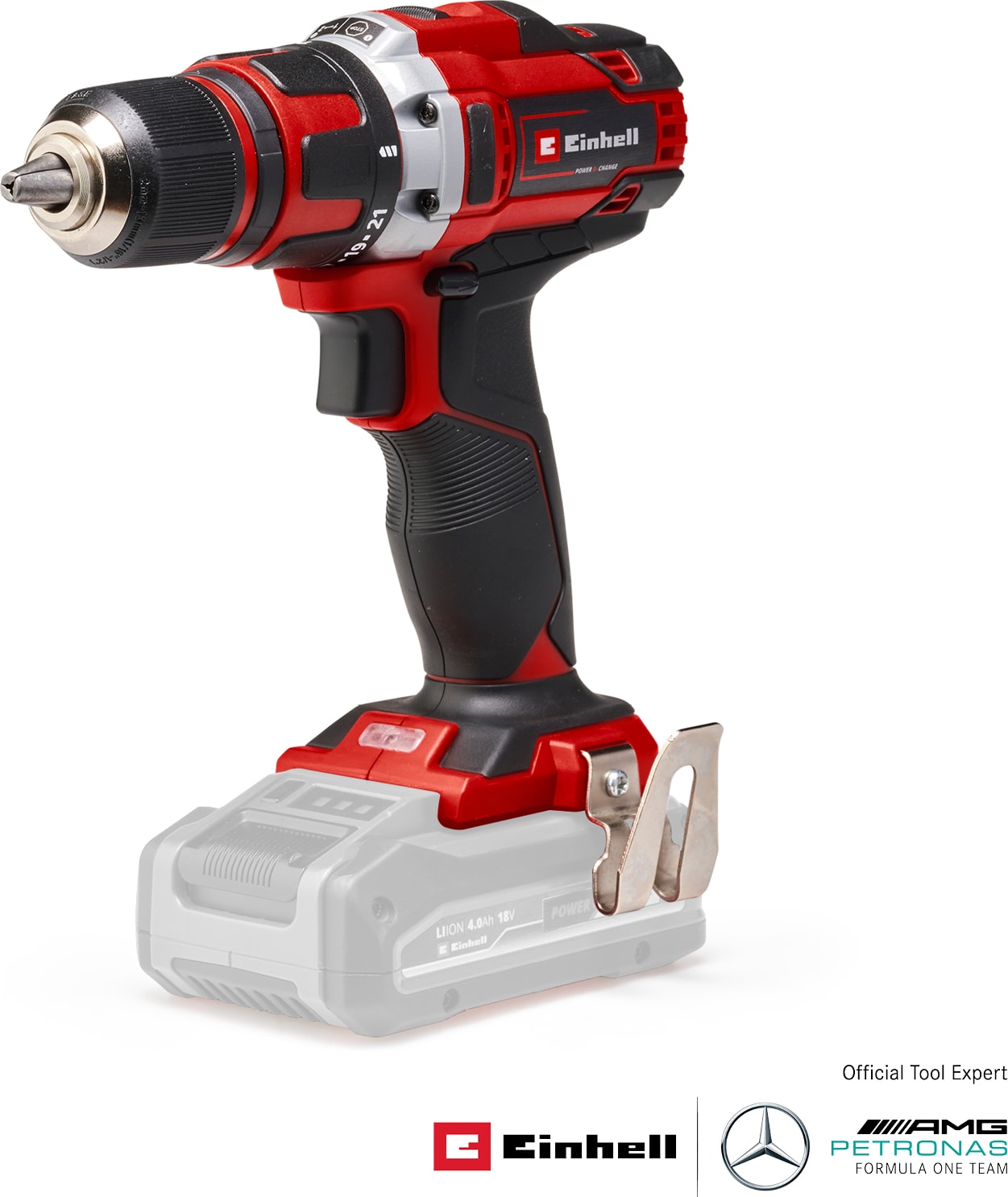 EİNHELL Akülü Vidalama TE-CD 18/40 Li-Solo Power X-Change (Lityum-iyon, 18 V, 40 Nm maks. 21 kademeli tork, 2 vitesli şanzıman, delme + vidalama, hız kontrolü, LED aydınlatma) - 4513925