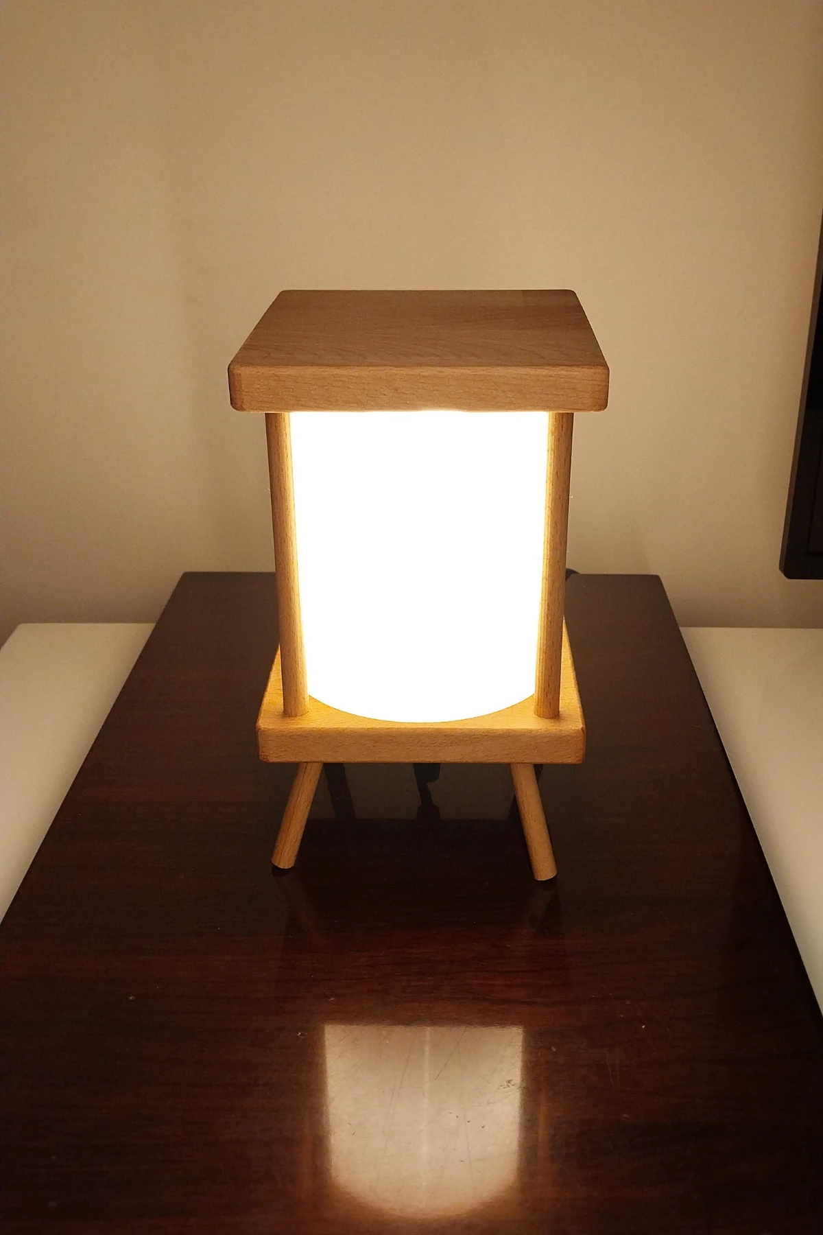 Aç-kapa Anahtarlı Lambader, Gece Lambası, Ahşap Lambader