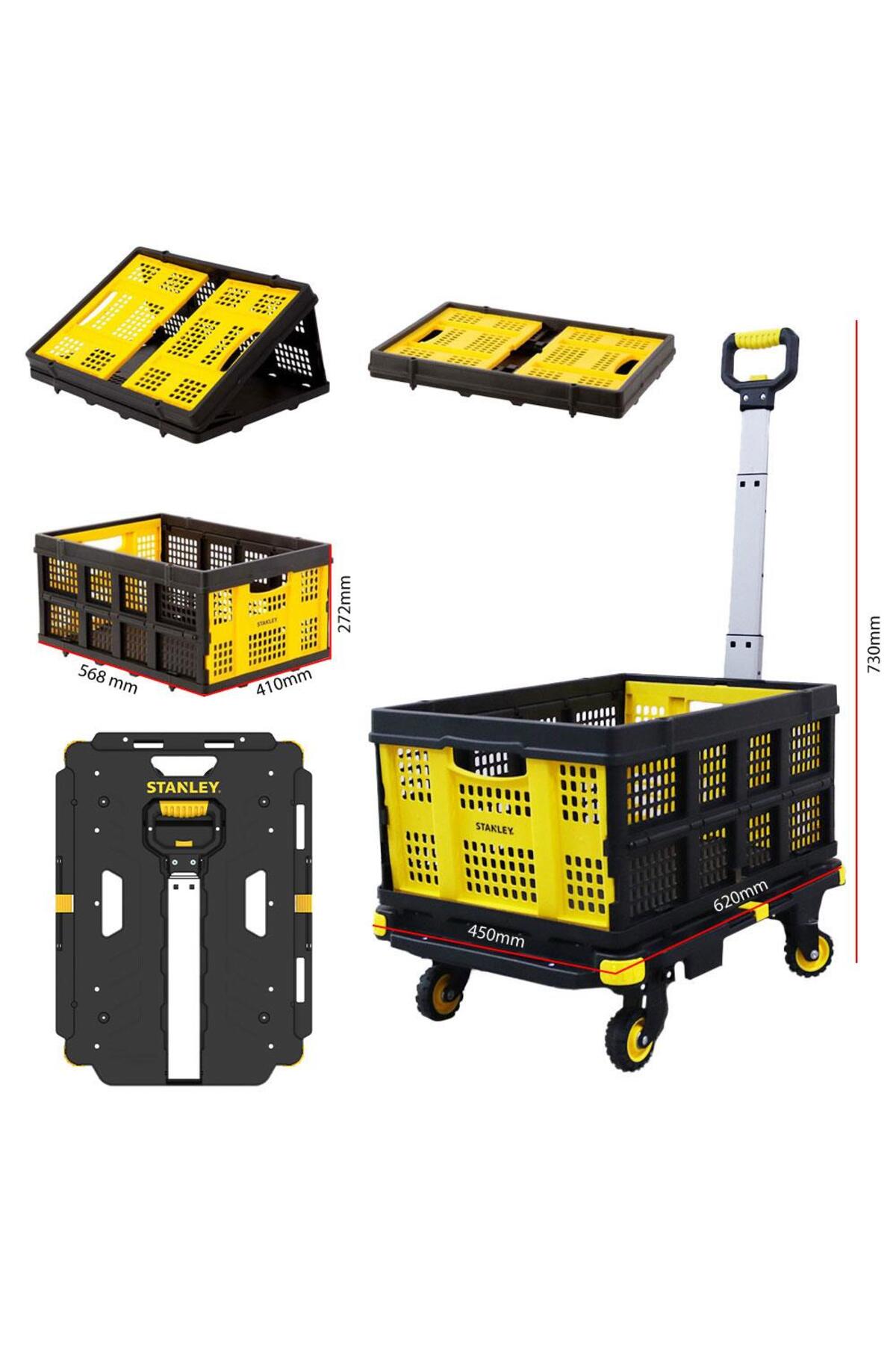 PC532B 137kg 62x45cm Dört Tekerli Çekme Kollu Yük ve Paket Taşıma Arabası + FT505 Çok Amaçlı