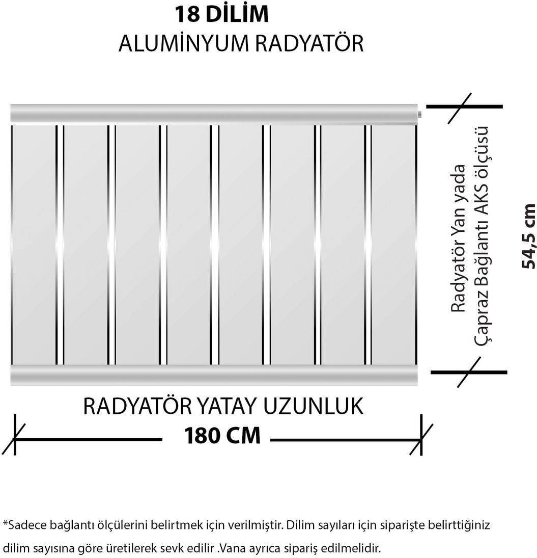 Alüminyum Panel Radyatör Ekol 600X1800 Ral 9010