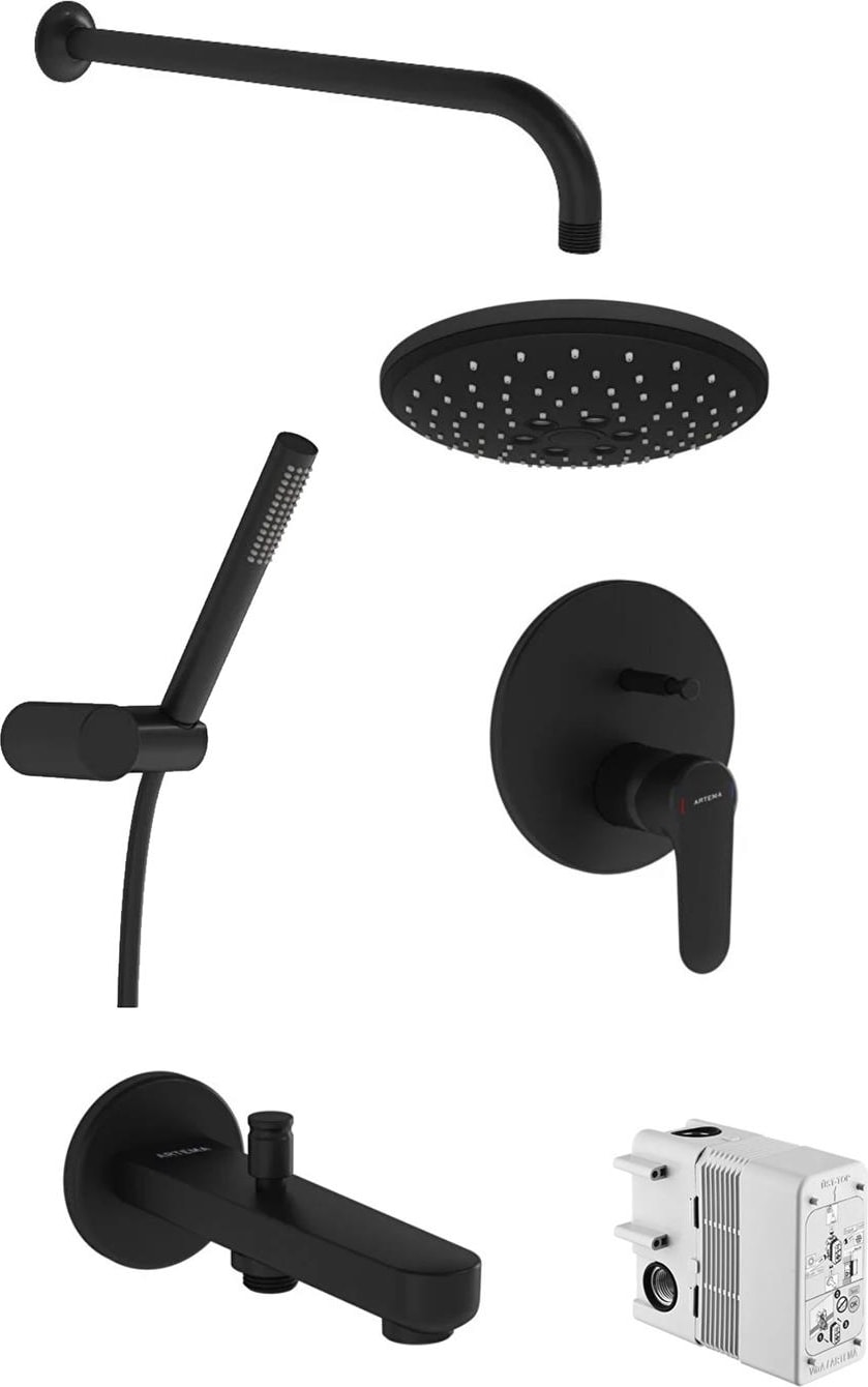 A4929536 Root Round Origin F Ankastre Duş Seti Mat Siyah
