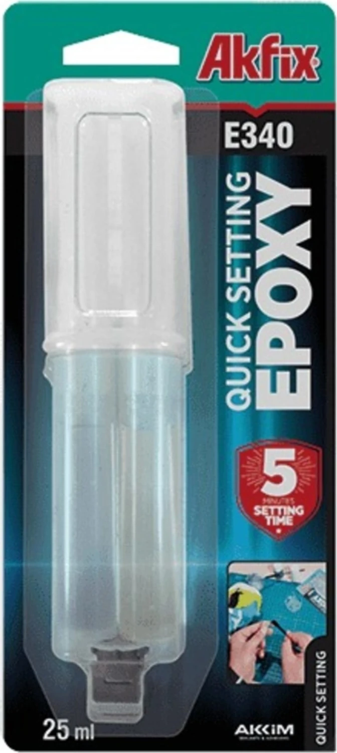 E340 Epoksi Esaslı Hızlı Yapıştırıcı 25 ml (5 Dk Kuruma)