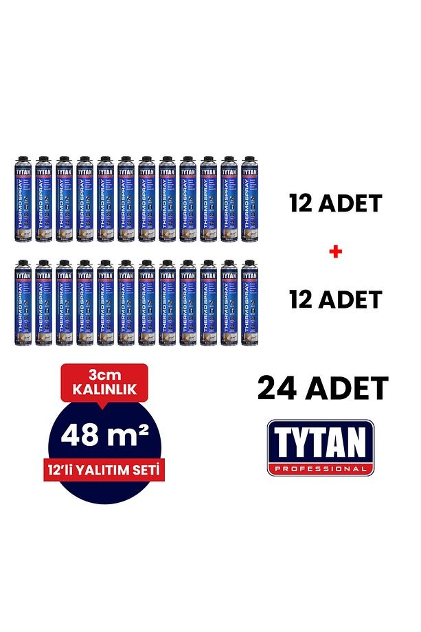 Poliüretan Isı Yalıtım Köpük Seti (24 adetx870 ml- 48 m2)
