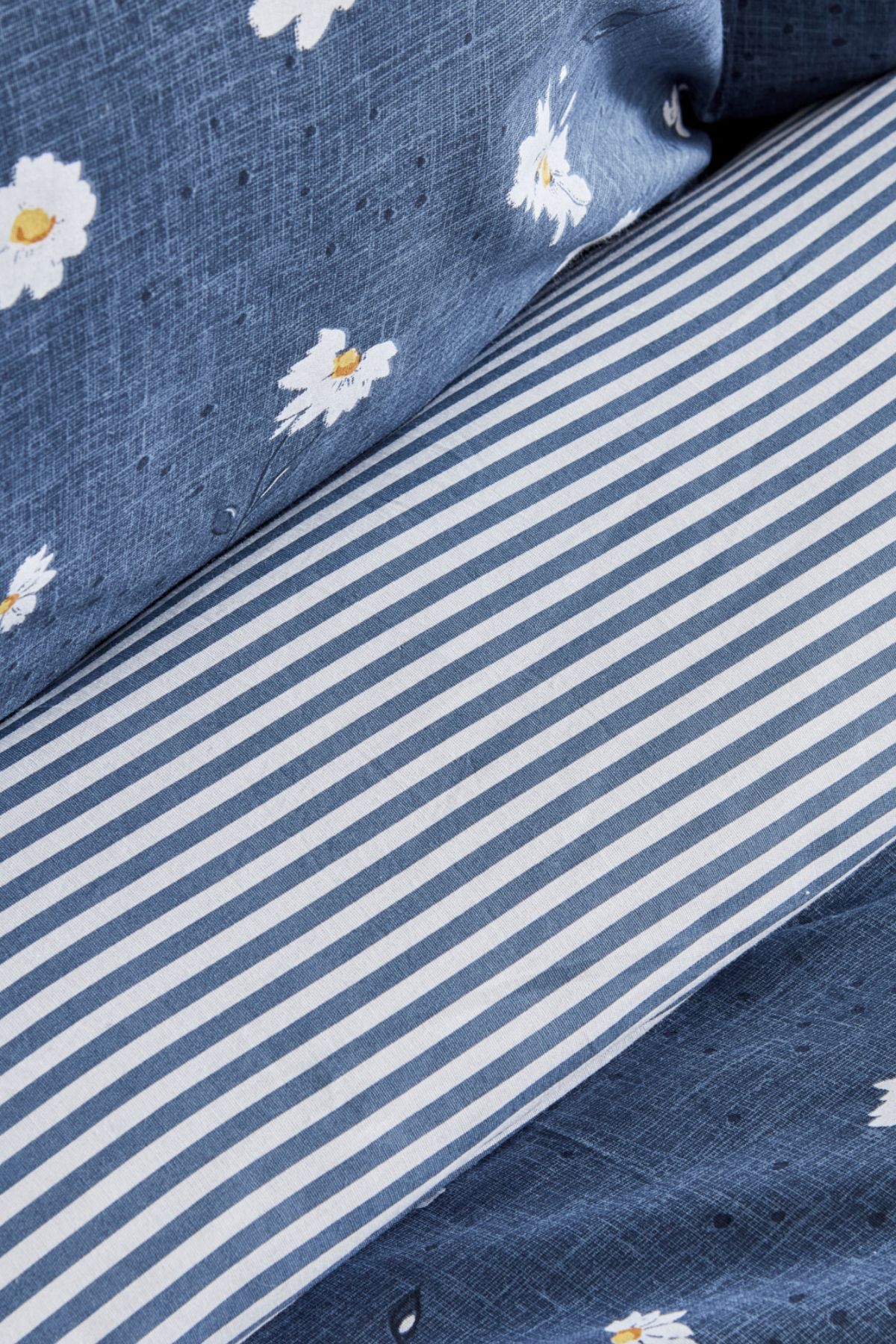Daisy %100 Pamuk Çift Kişilik Nevresim Takımı Mint İndigo PP