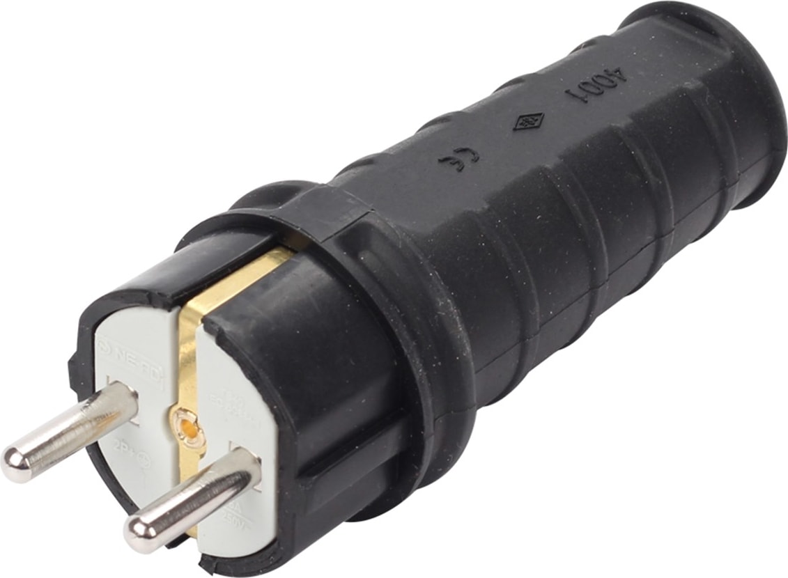 1X16A Kauçuk Topraklı Düz Fiş 4001