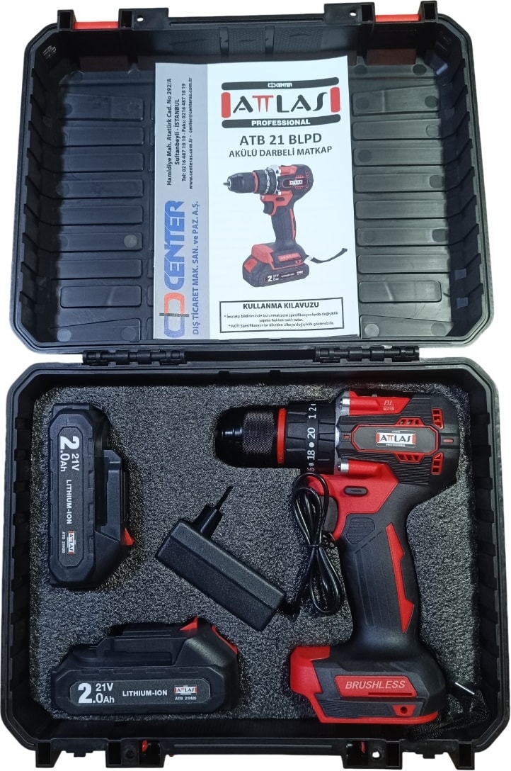 Atb 21 BLPD-202C 21V 2x2.0 Ah Çift Akülü Kömürsüz Darbeli Matkap - A0104075