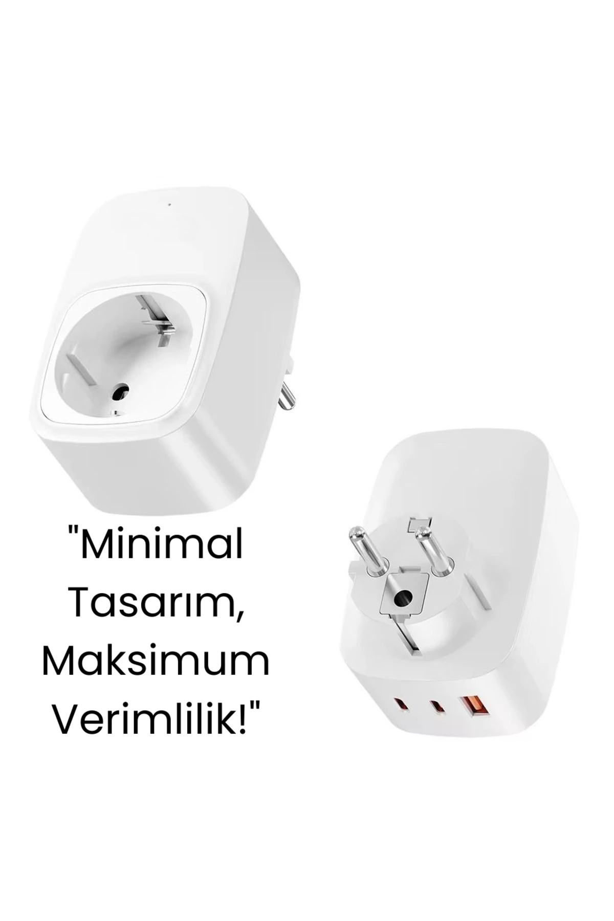 Akıllı Duvar Prizi – 3 Port, Hızlı Şarj Uyumlu, Kompakt Tasarım