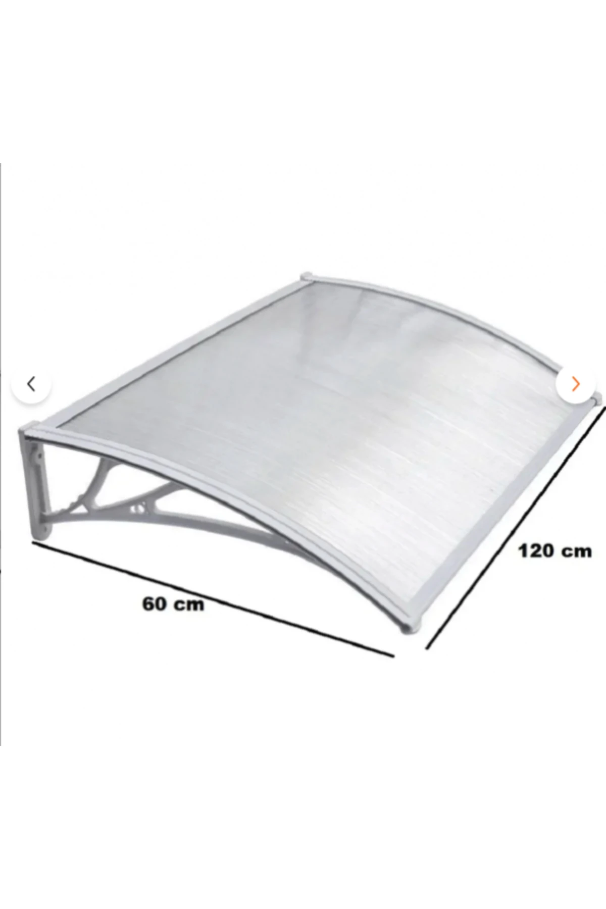 Kapı Pencere Üstü Pratik Sundurma 120 X 60 cm Gri