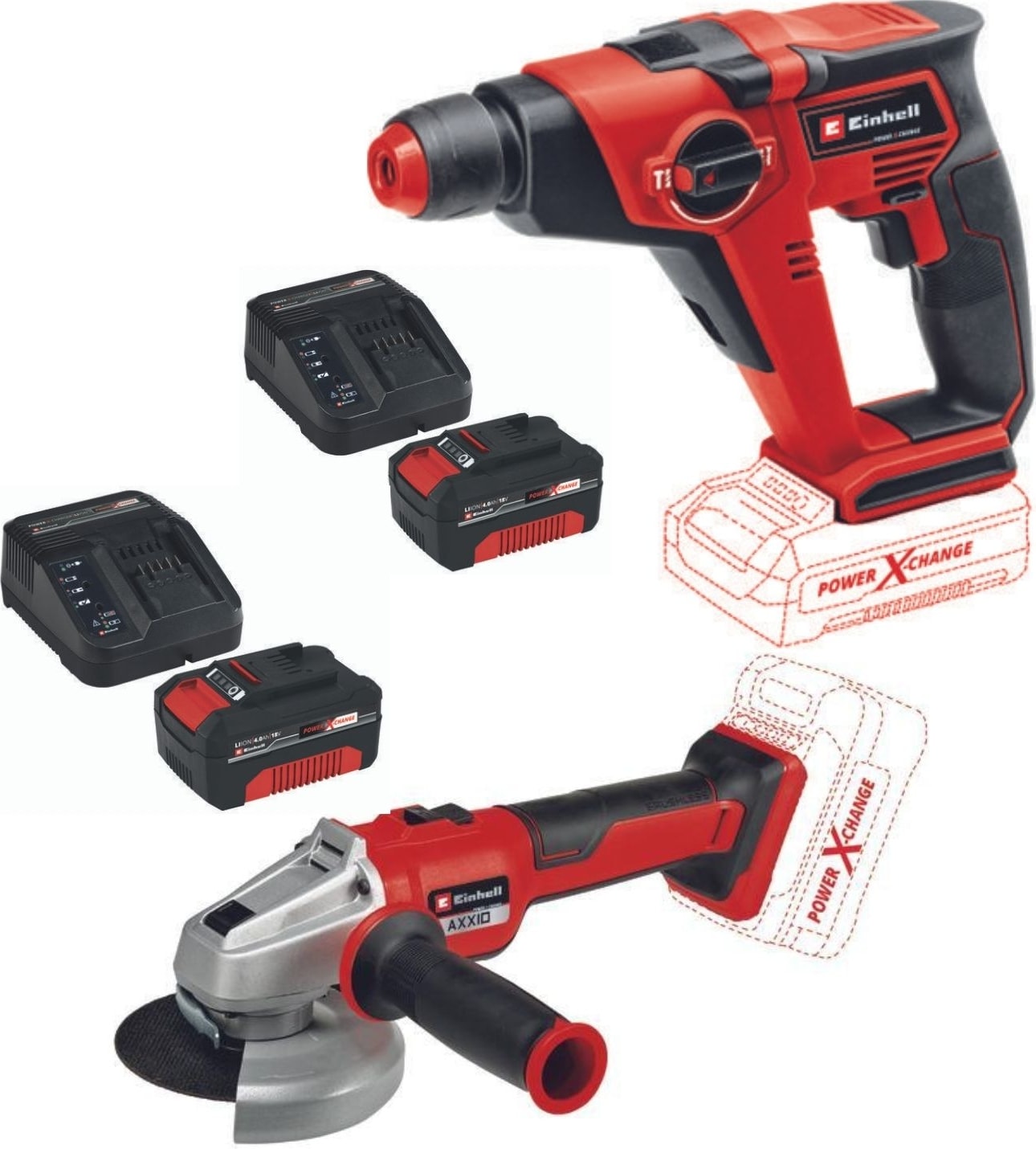 Te-Hd 18/12 Matkap Axxio 18/115 Q Avuç Taşlama 2X4.0AH Set