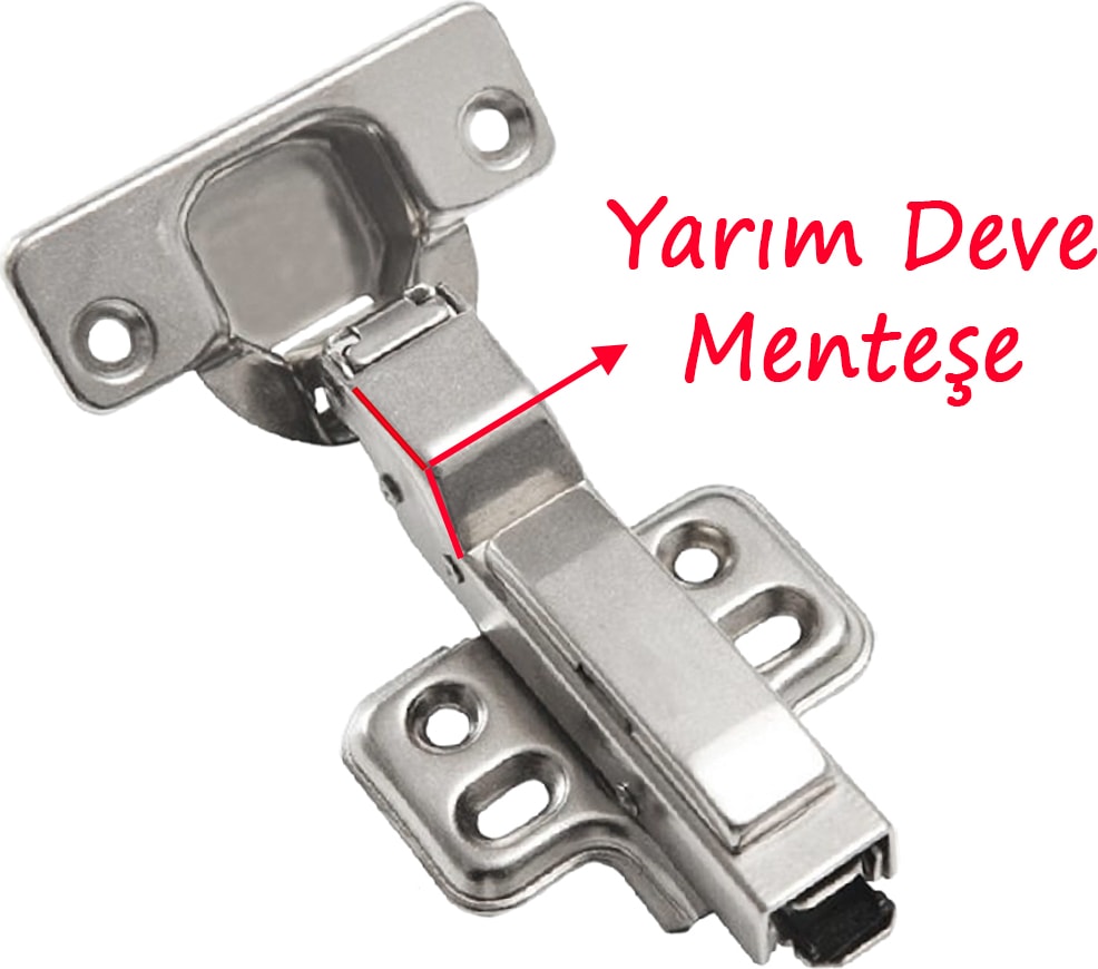 Yarım Deve Frenli Pistonlu 2 Adet Dolap Kapak Menteşesi Yavaşlatıcı Tas Menteşe