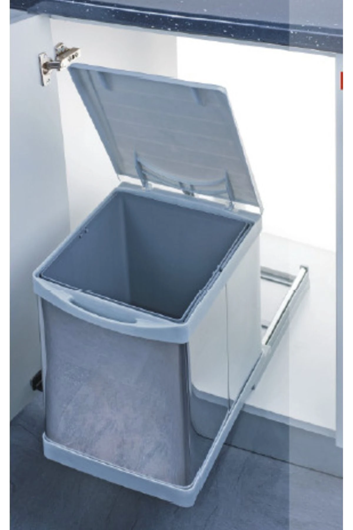 Dolap Içi Raylı Çöp Kovası Paslanmaz Krom 12 Lt