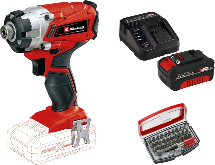 EİNHELL Te-Cı 18/1 Li - Solo Torklu Darbeli Matkap + 1 x 4 Ah Starter Kit Akü (Bits Uç Dahil)