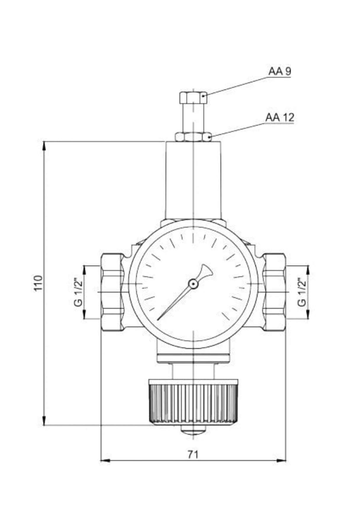 Otomatik Kazan Dolum Vanası, Kontrol Vanası, Ayar Vanası Manometreli 1/2''