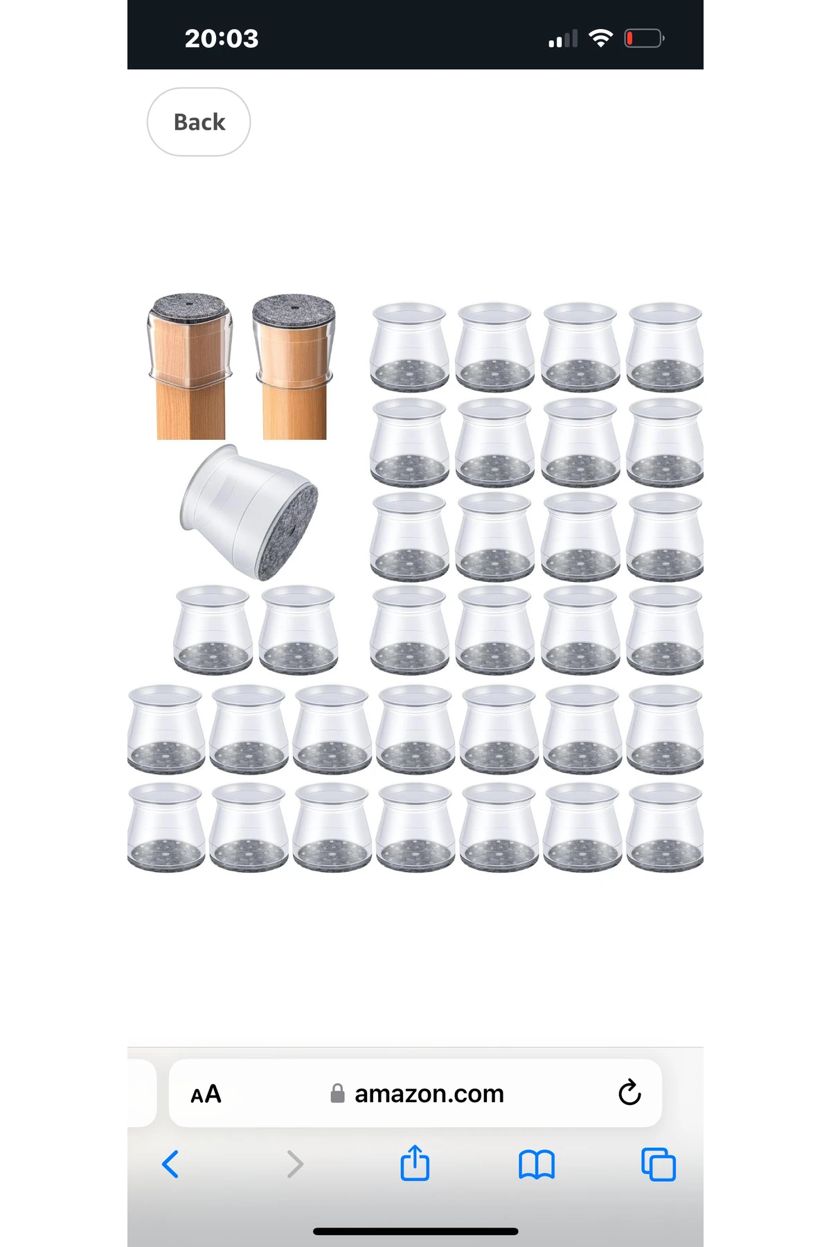 24 Adet ( 2cm - 2,5 Cm ) Keçe Silikon Yarı Saydam Çok Güçlü Elastik Sandalye Pabucu, Zemin Koruyucu