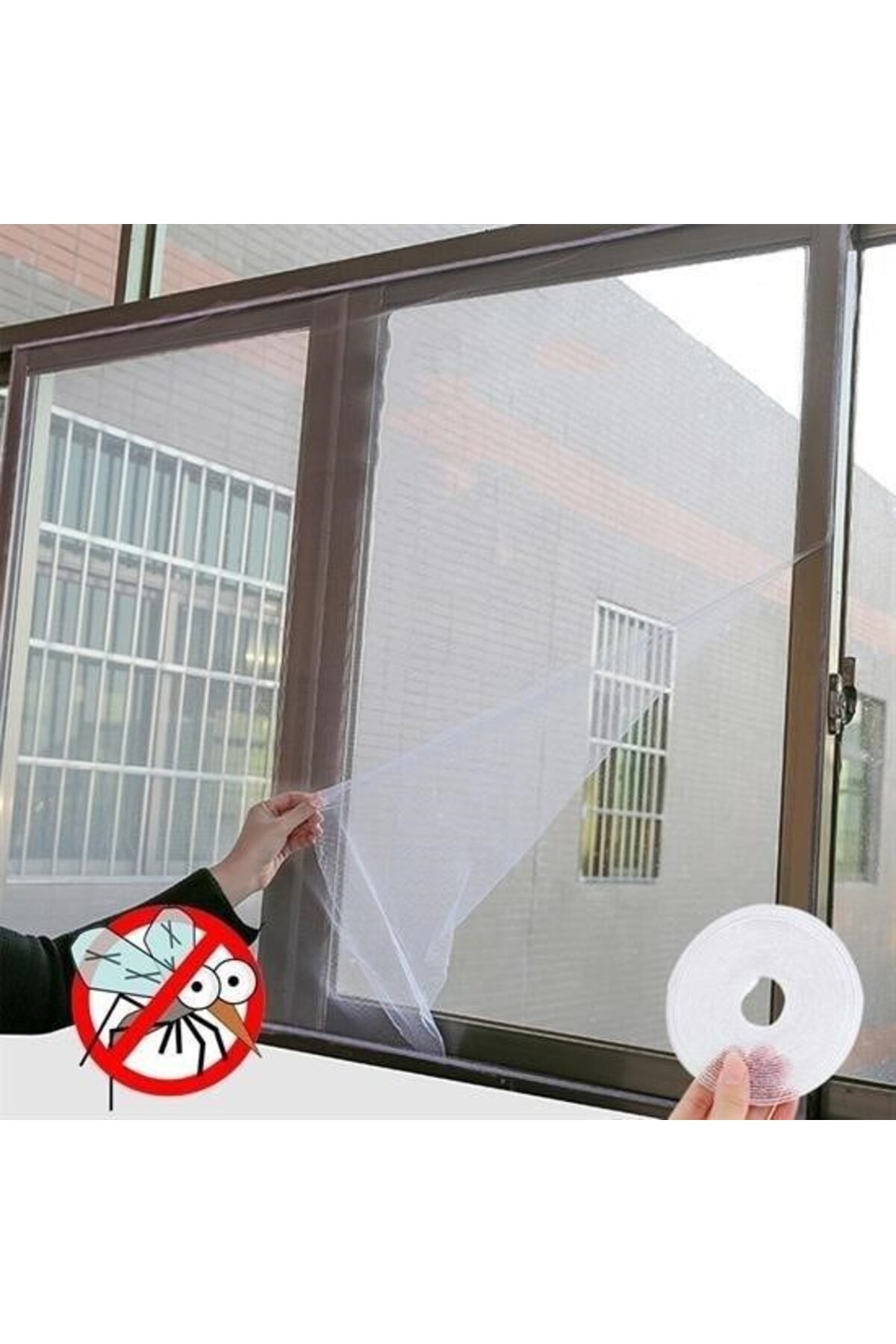 OZKUVVET BUFFER® Tüm Cam Pencere Kapılara Uyumlu Çift Kanat Pencere Sinekliği