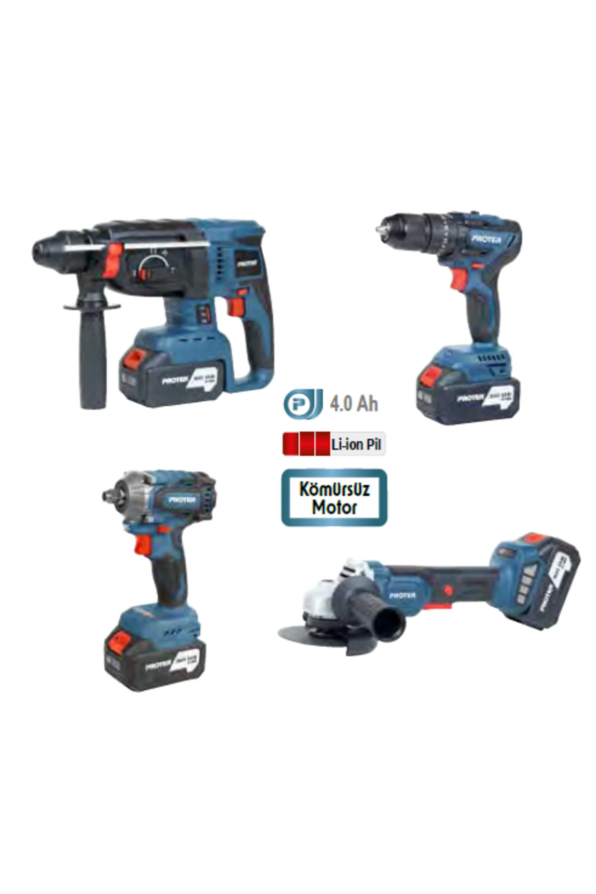 PST 914 quatro Şarjzlı 4'Lü Set