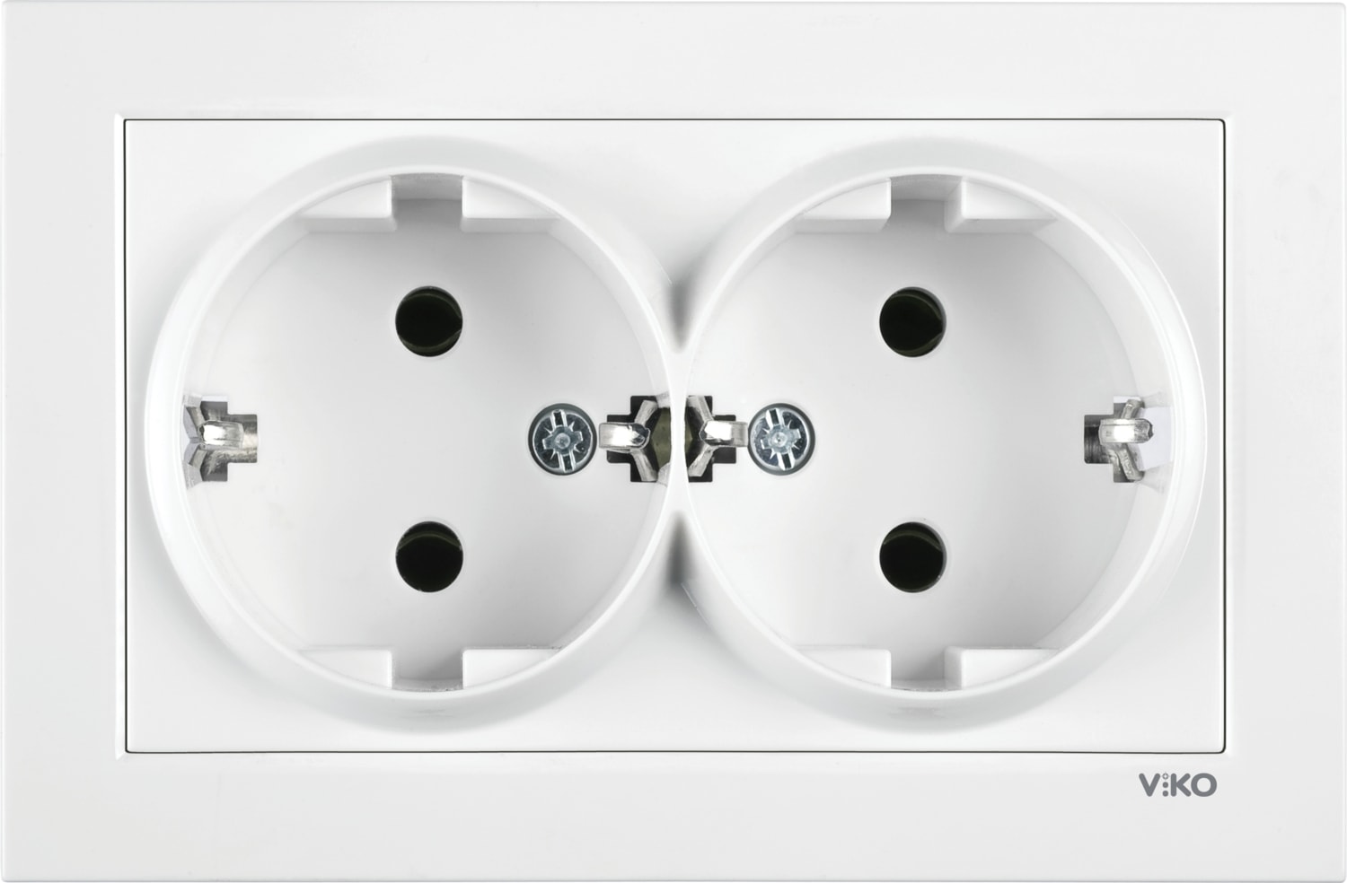 Karre 55 Serisi C1 Mekanizmalı Topraklı Ikili Priz Beyaz - 90940056