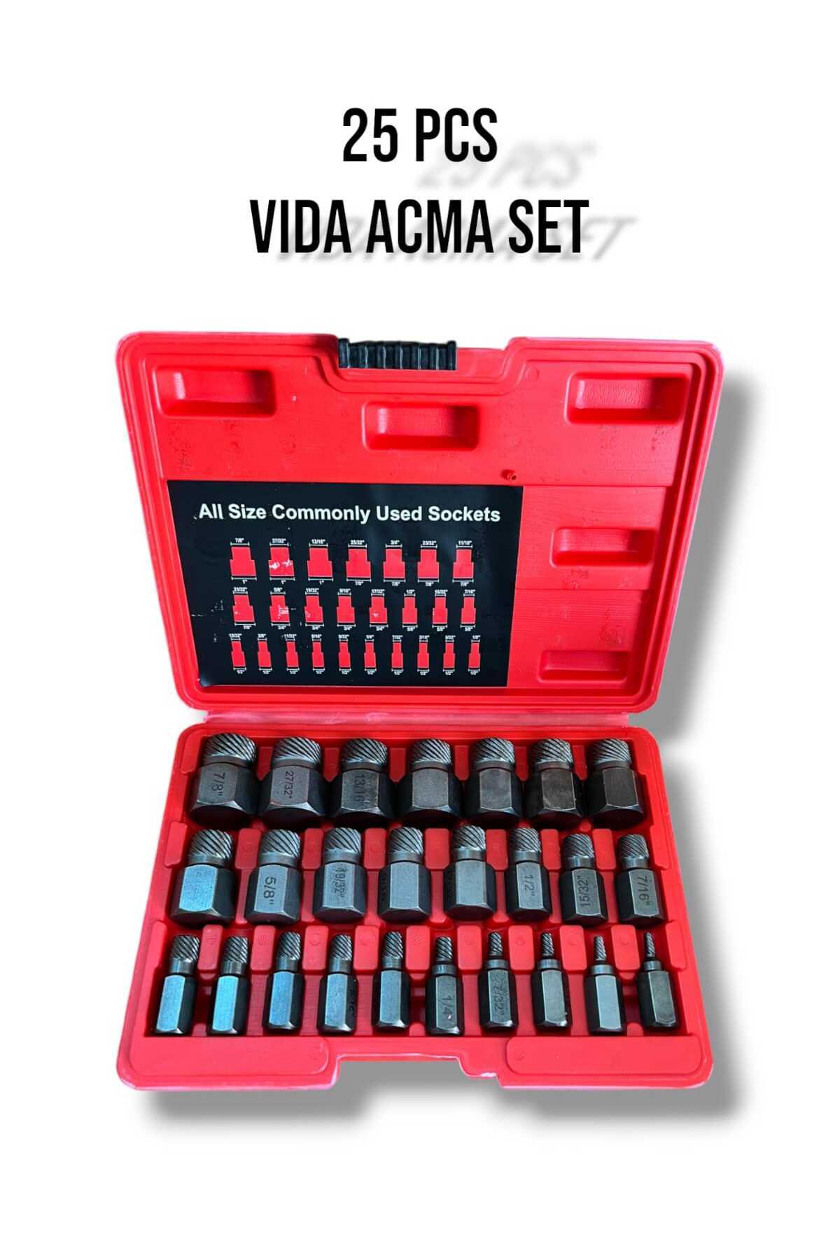 Hasarlı Vida Çıkarıcı Seti, 25 Adet Kolay Çıkan Sıyrılmış Vida Çıkarıcı Seti