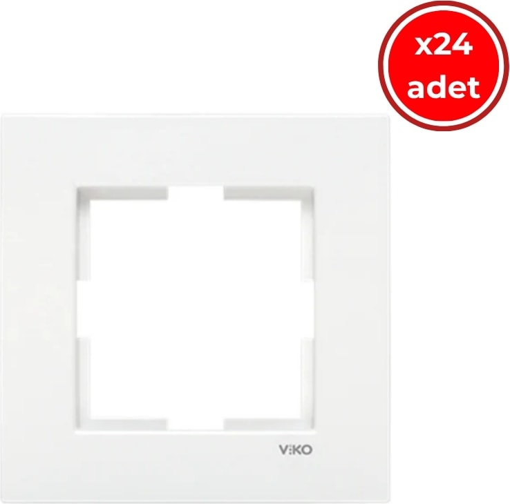 Karre Priz Çerçeve, 24 Adet, Tekli, Yatay, Beyaz, Dayanıklı, Şık