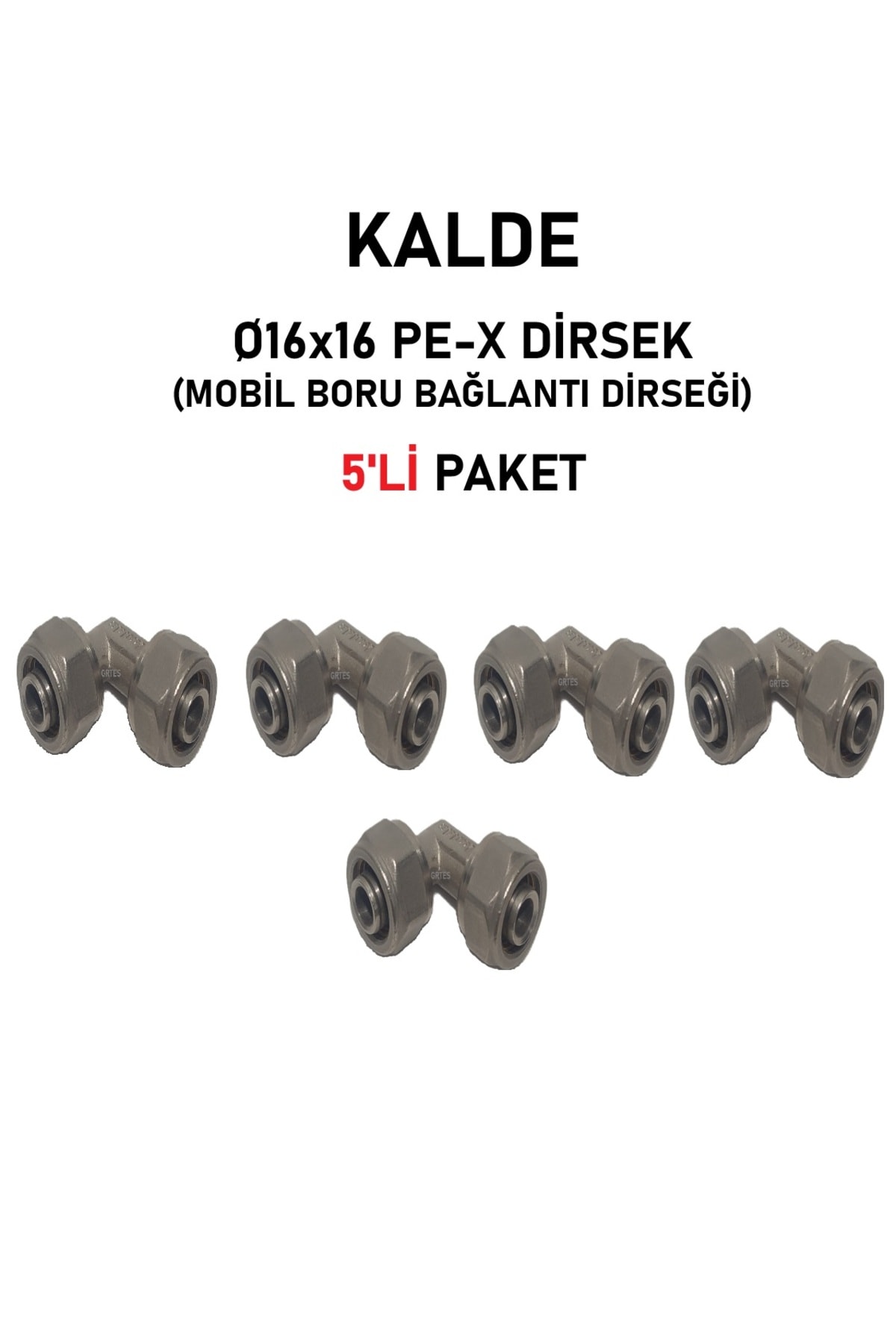 (5'li Paket) Ø16x16" Sabit Uçlu Pex Dirsek (Mobil Boru Bağlantı Dirseği)
