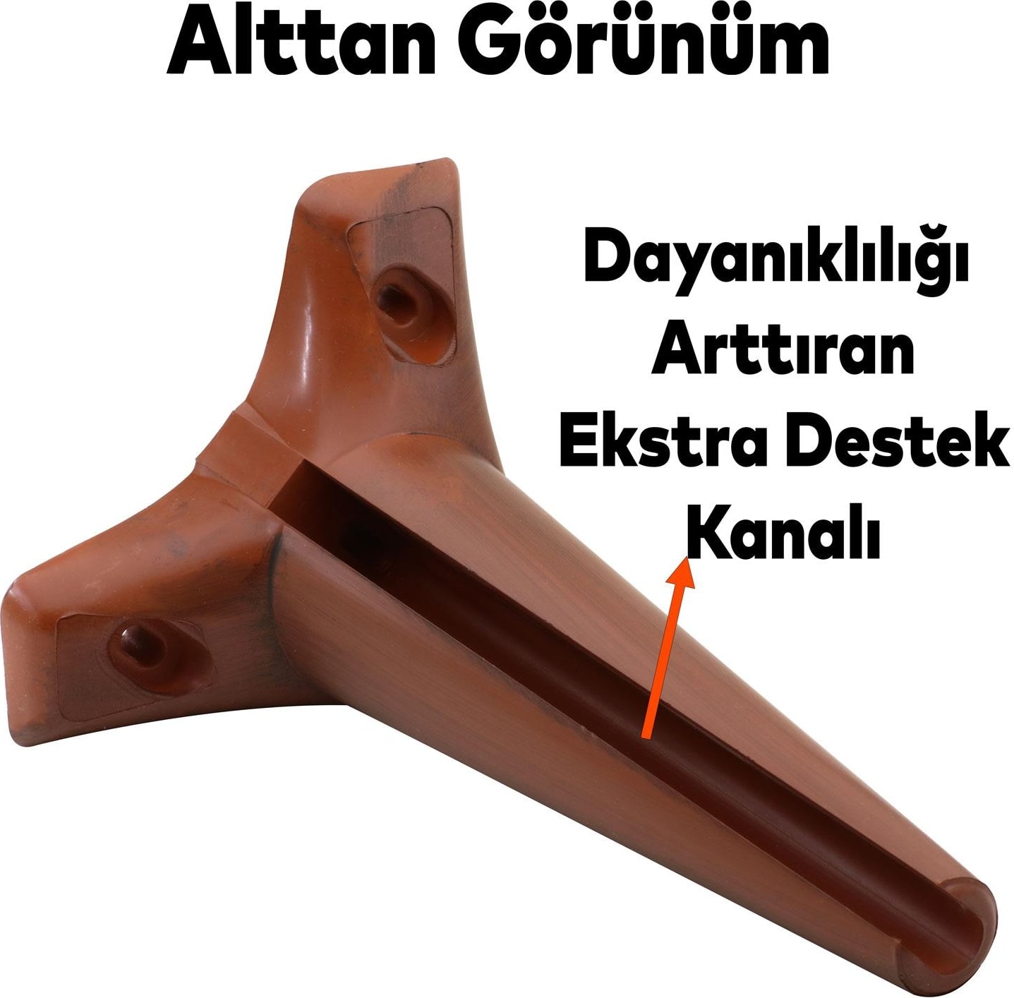 Lüks Mobilya Kanepe Sehpa Puf Koltuk Ayağı 18 cm Kahverengi Ahşap Desenli Baza Ayak 4 Adet