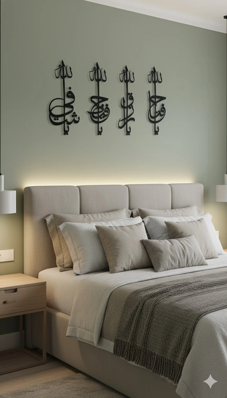 Metal Tablo Islami 4’lü Set – Allah’ın Isimleri (Ya Fettah, Ya Rezzak, Ya Hafız, Ya Şafi)