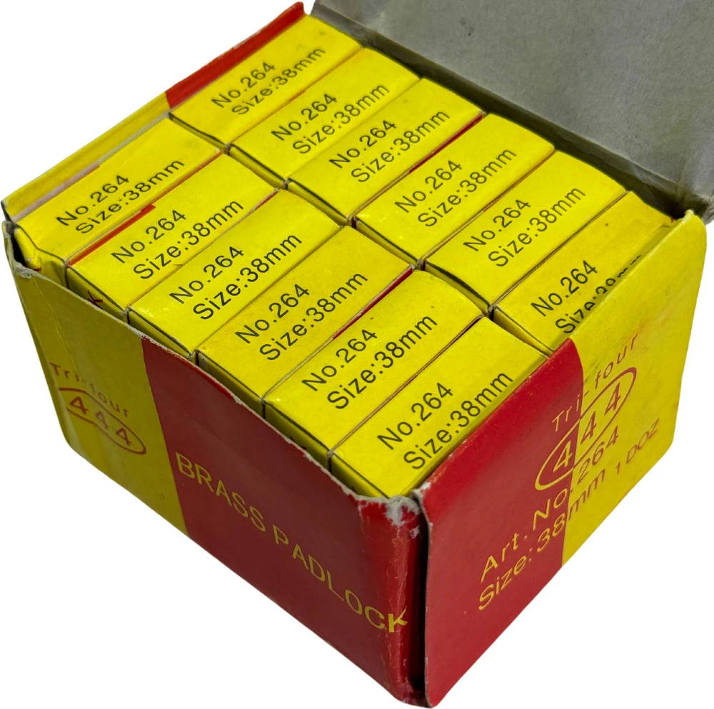 Trı Cırcle Asma Kilit Çelik Takviyeli Sarı 38 mm 1 Paket ( 12 Adet )