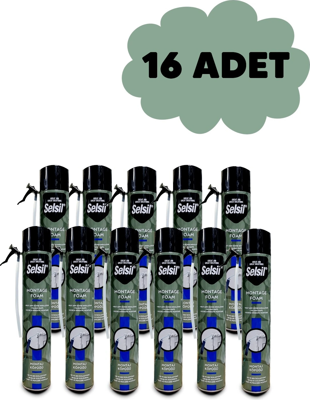 Yüksek Kalite Montaj Köpüğü 750ML 600GR 1 Koli (16 Adet)