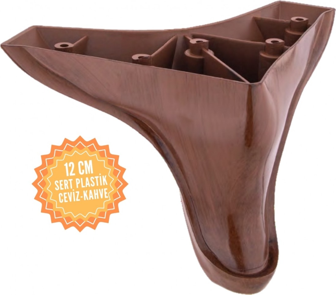 Yunus Ceviz 12 cm Plastik Mobilya Ayağı, Lüks Metal Mobilya Ayak, Koltuk, Dolap, Şifonyer Ayak