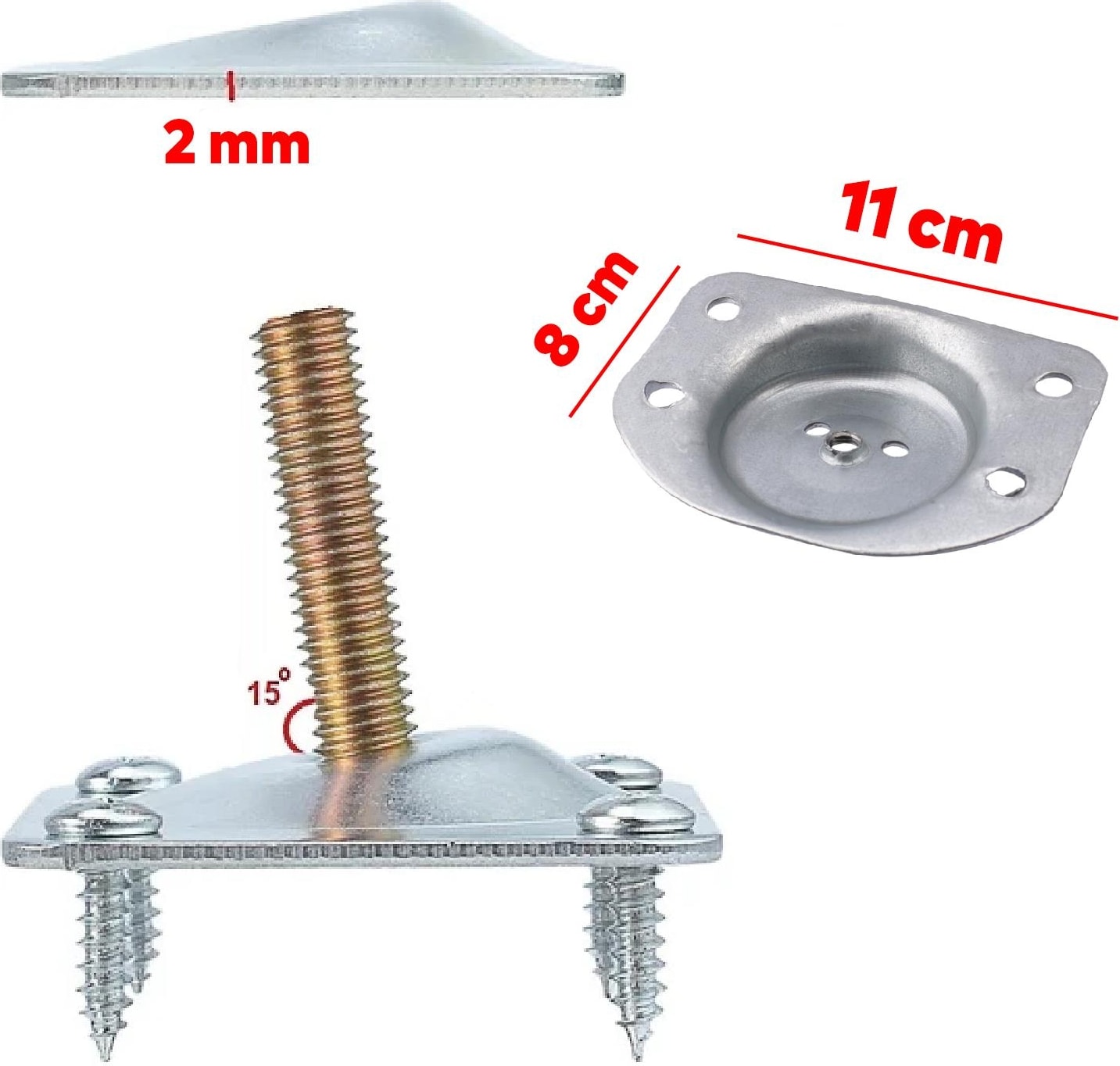 (4 Adet) Mobilya Zigon Masa Ahşap Sehpa Ayağı Bağlantı Aparatı Açılı Dereceli Ayakları Tabanı Metal