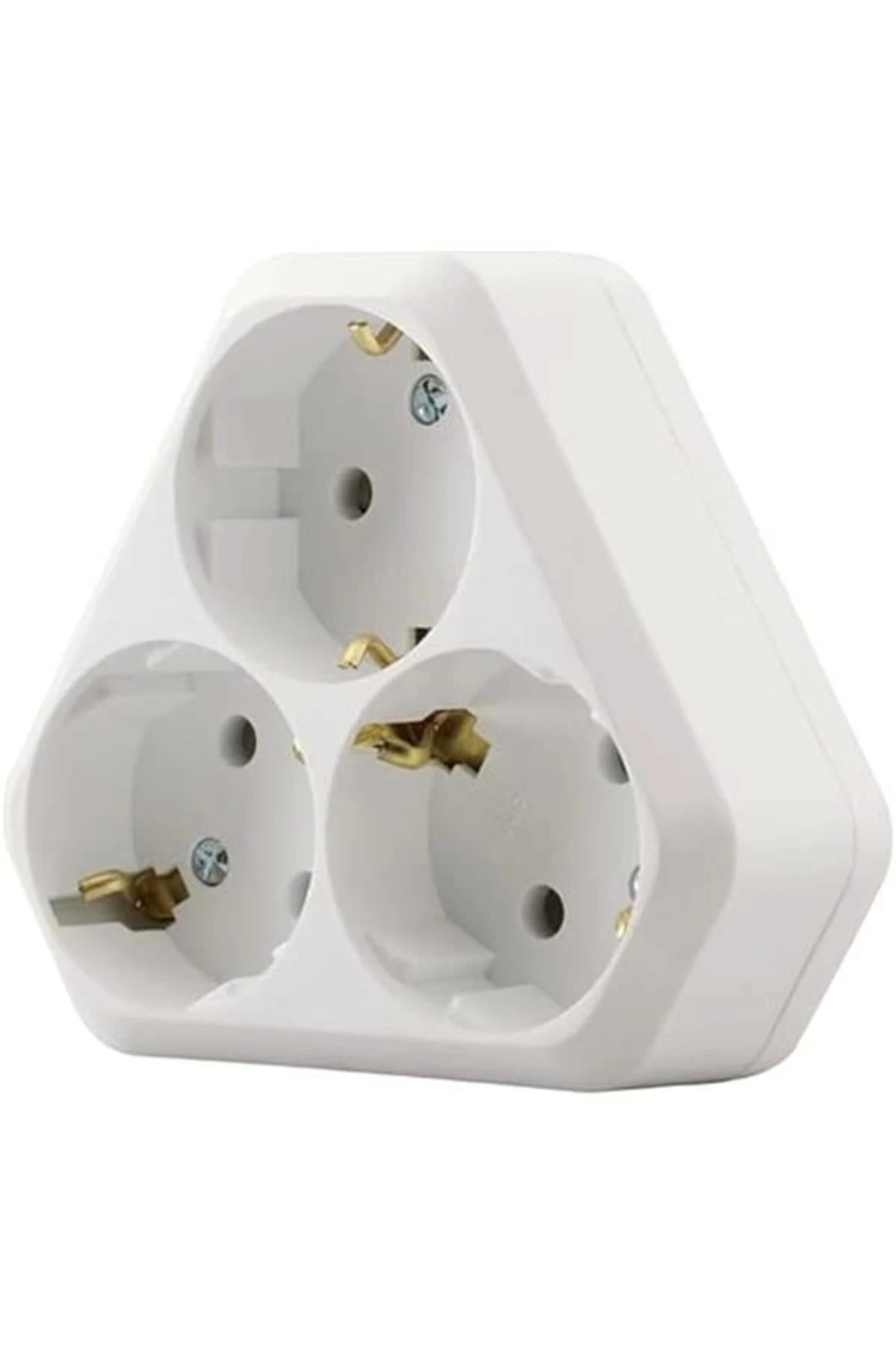 Golyat Üçgen Tip 3'lü Topraklı Priz, Beyaz