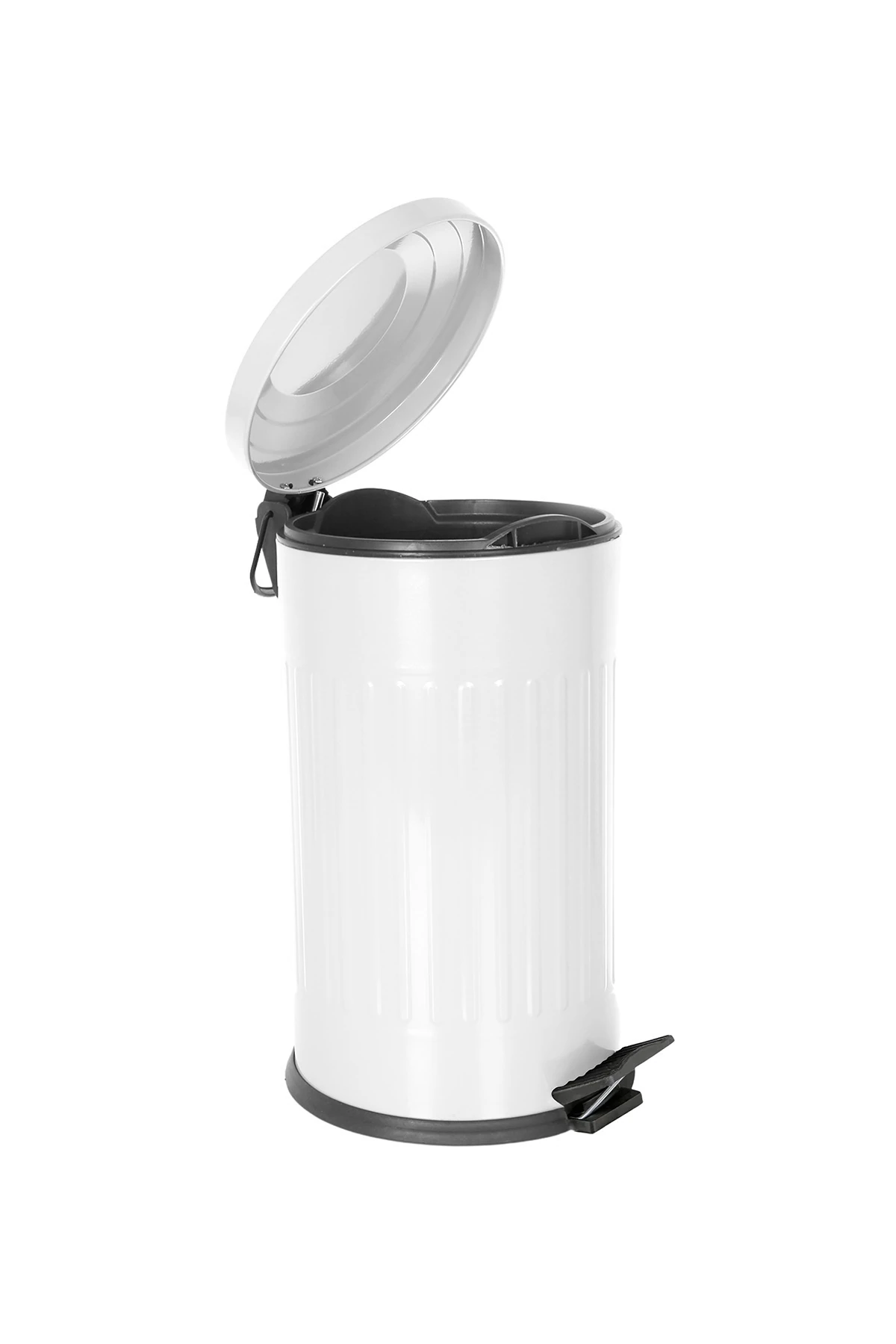 Vintage Çöp Kovası Çizgili Beyaz 16 Lt