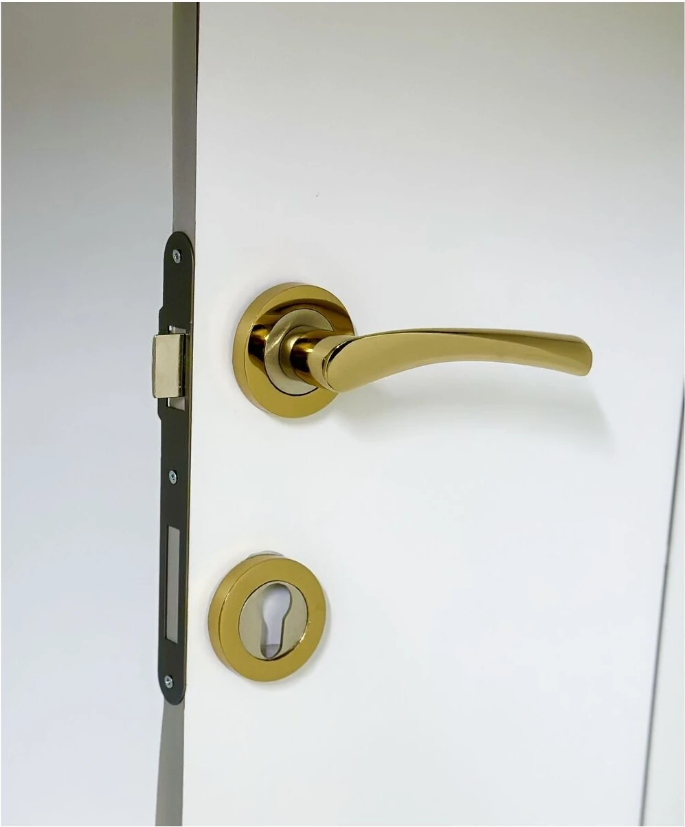 Bravo Albirifin Rozetli Kapı Kolu Yale Çelik Kapı Kolu Sol Basar 1 Adet